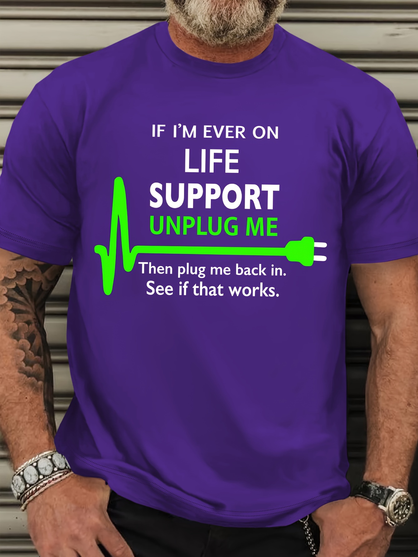 Men's Plus Size Funny T-Shirt - 