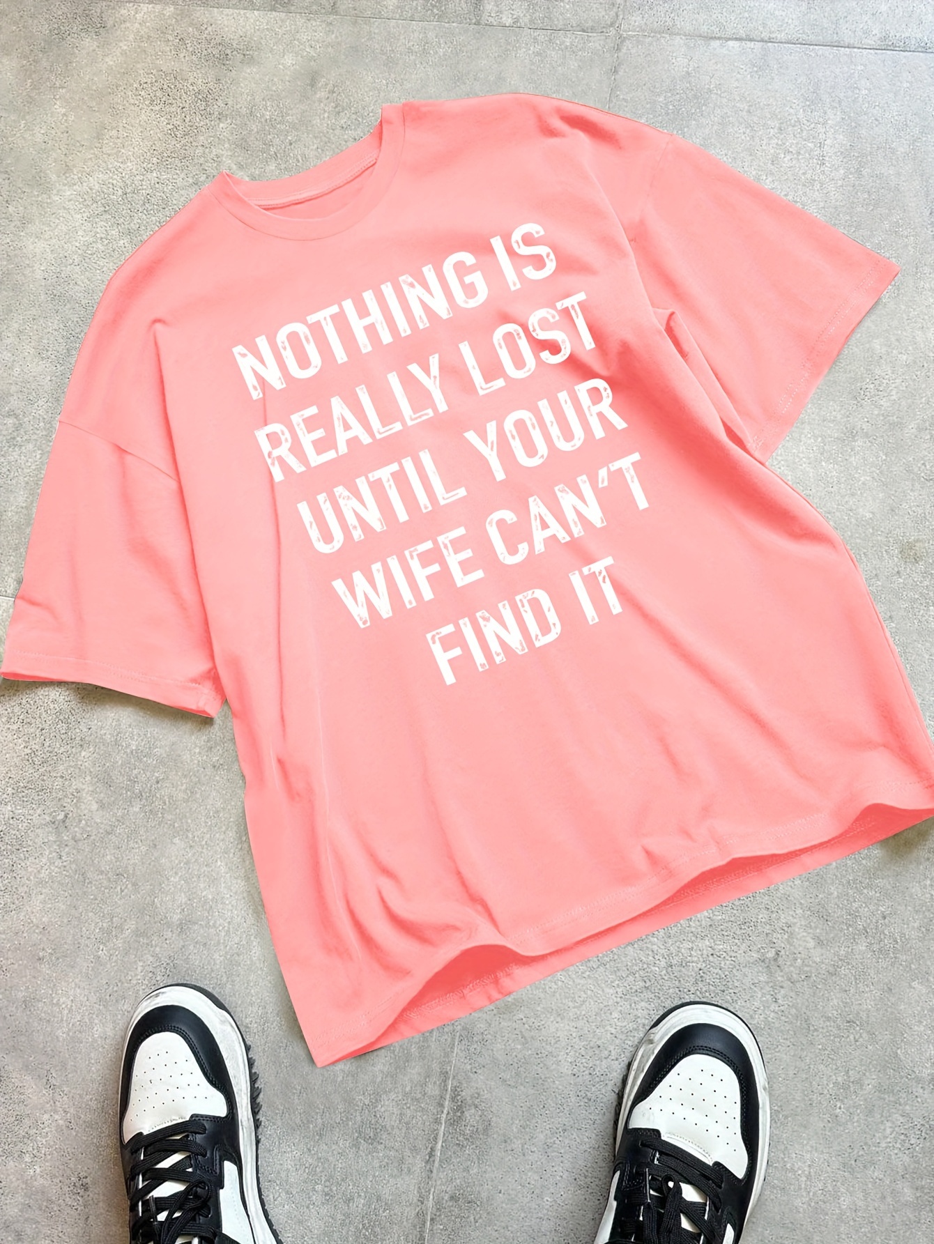 Men's Plus Size Casual Round Neck T-Shirt with 