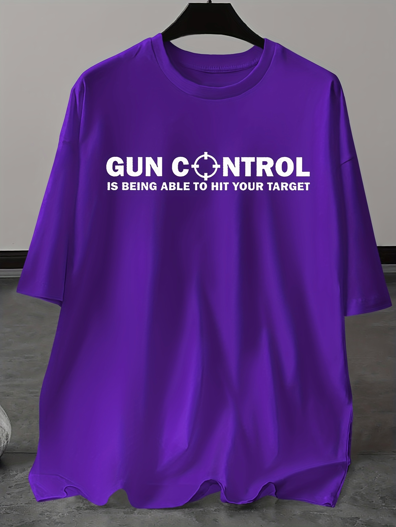 1pc Men's Plus Size Casual Crew Neck T-Shirt with 