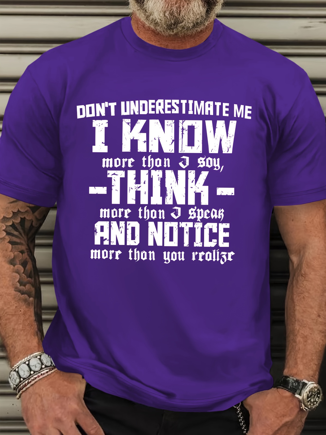 Plus Size, Don't Underestimate Me Print Men's Tank Top, Breathable Comfy Sleeveless For Sports Fitness, Large & Tall Guys, Large Size