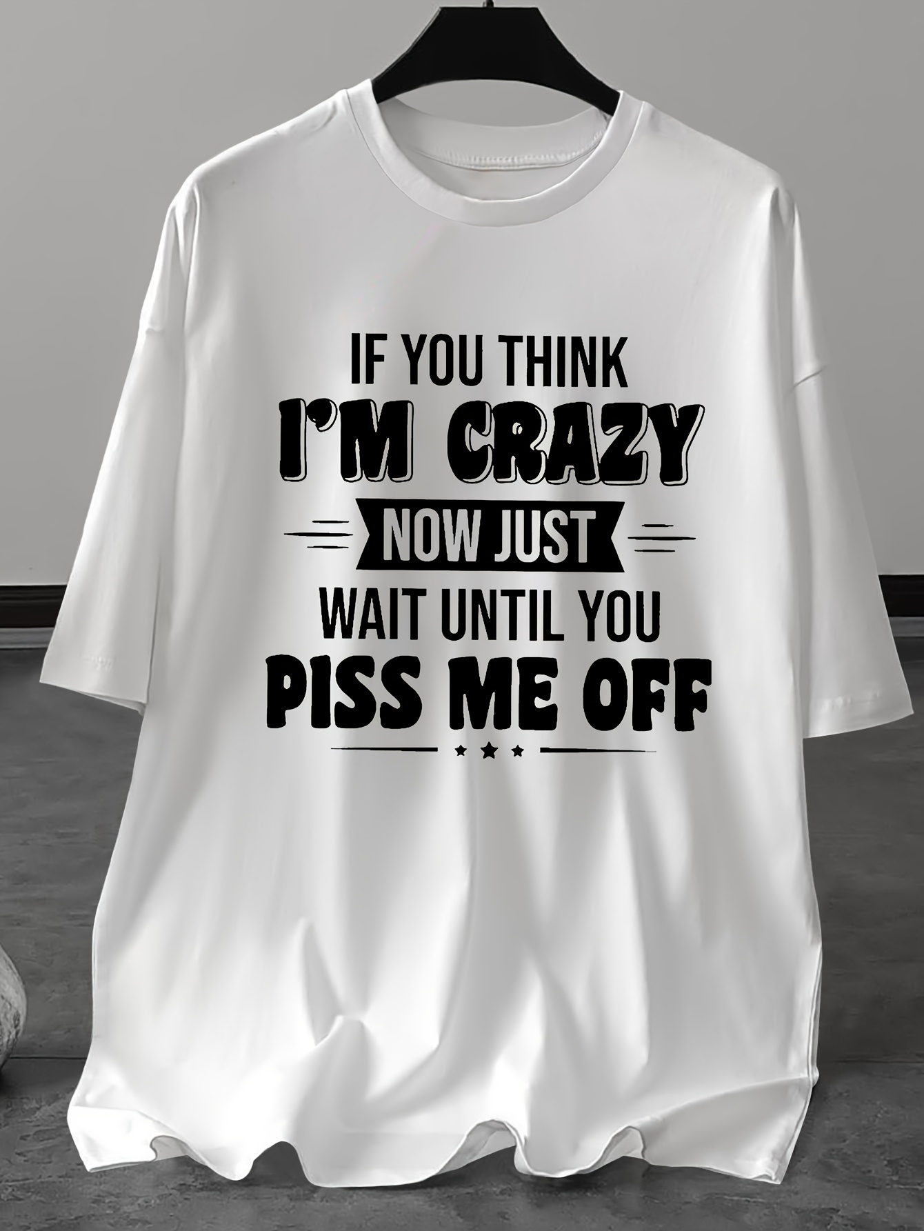 Men's Plus Size Funny Sarcastic T-Shirt - 