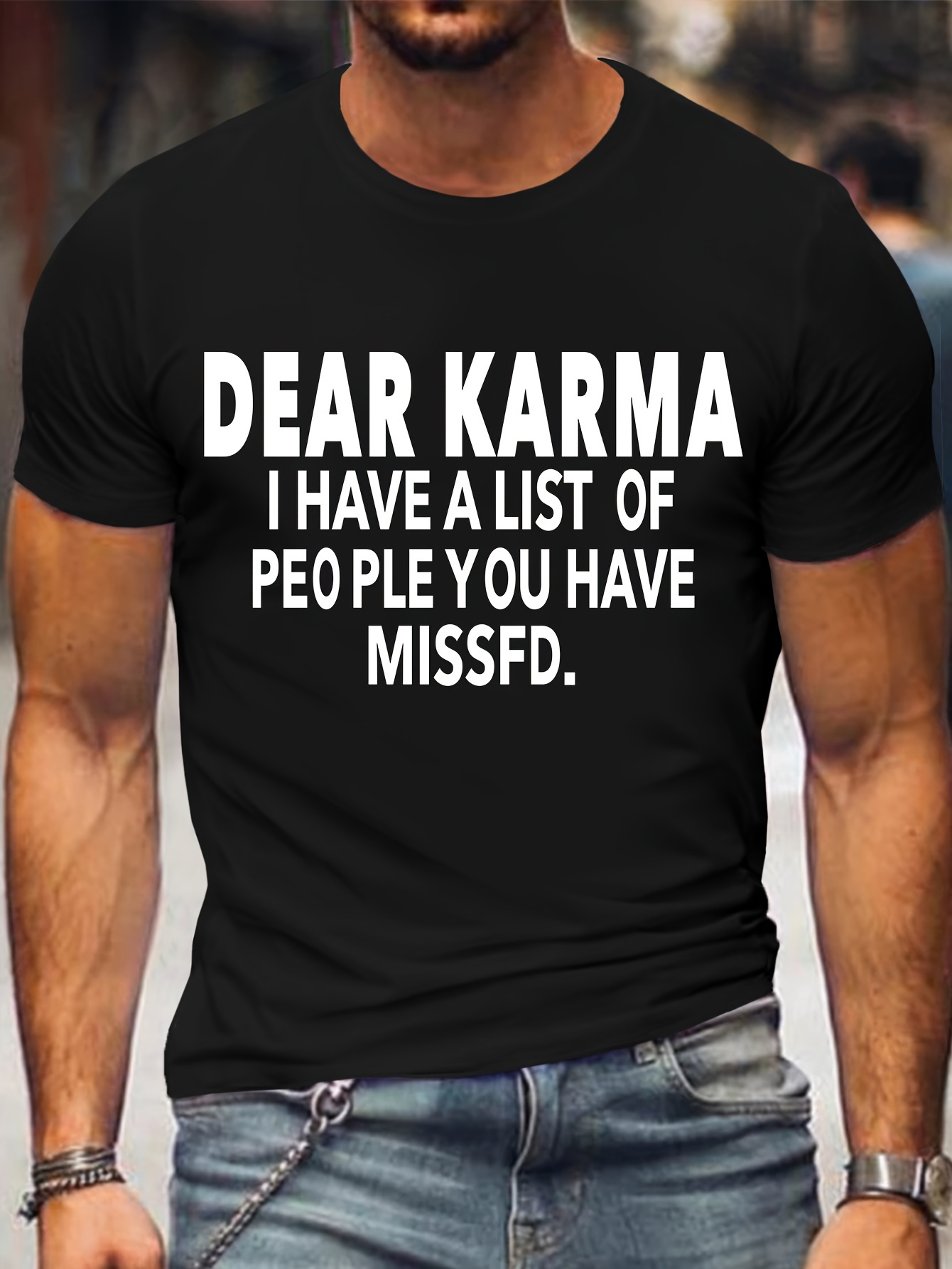 Men's Plus Size Casual T-Shirt with Slogan Print - Round Neck, Short Sleeve, Breathable Polyester - Machine Washable, Plus Size