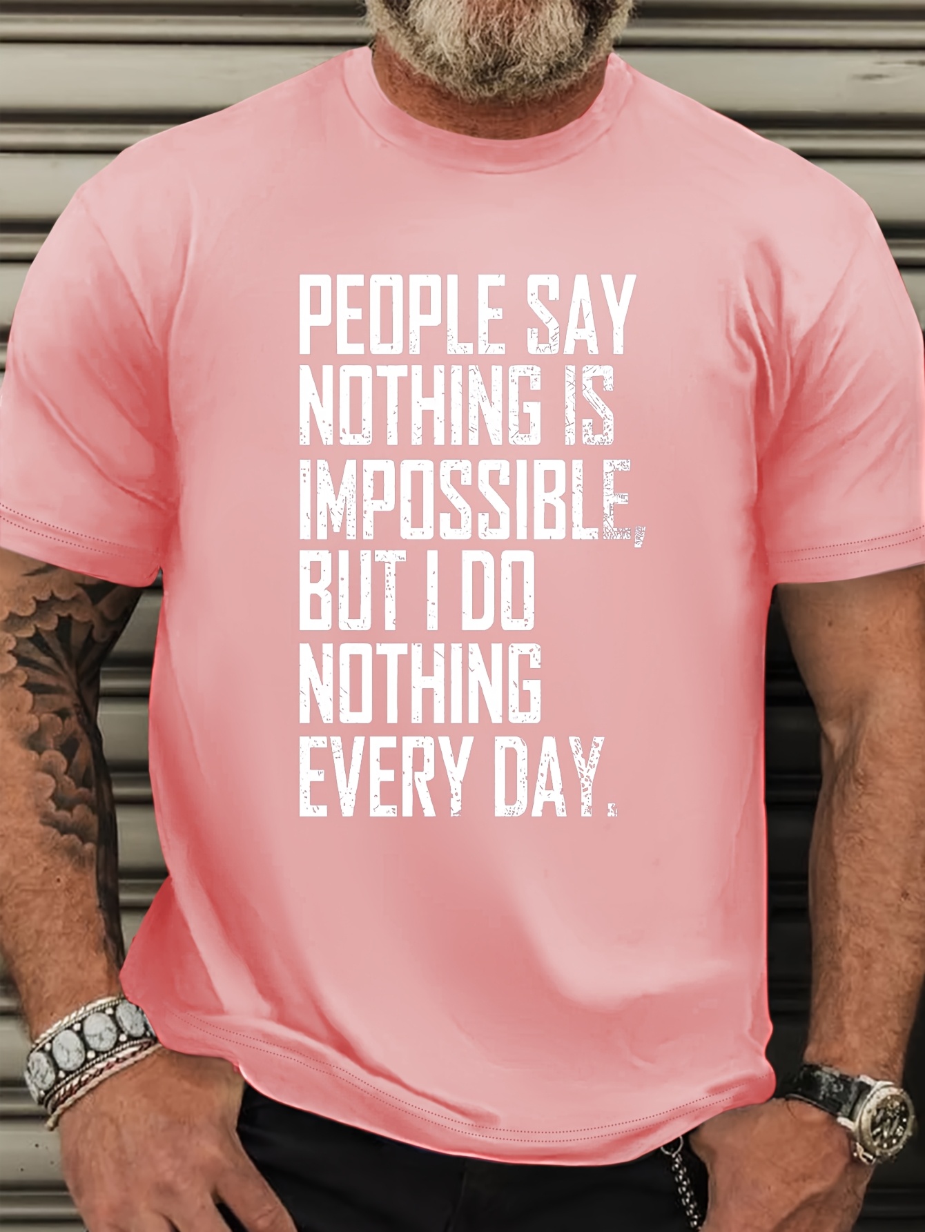 Men's Oversized Funny Slogan T-Shirt - 