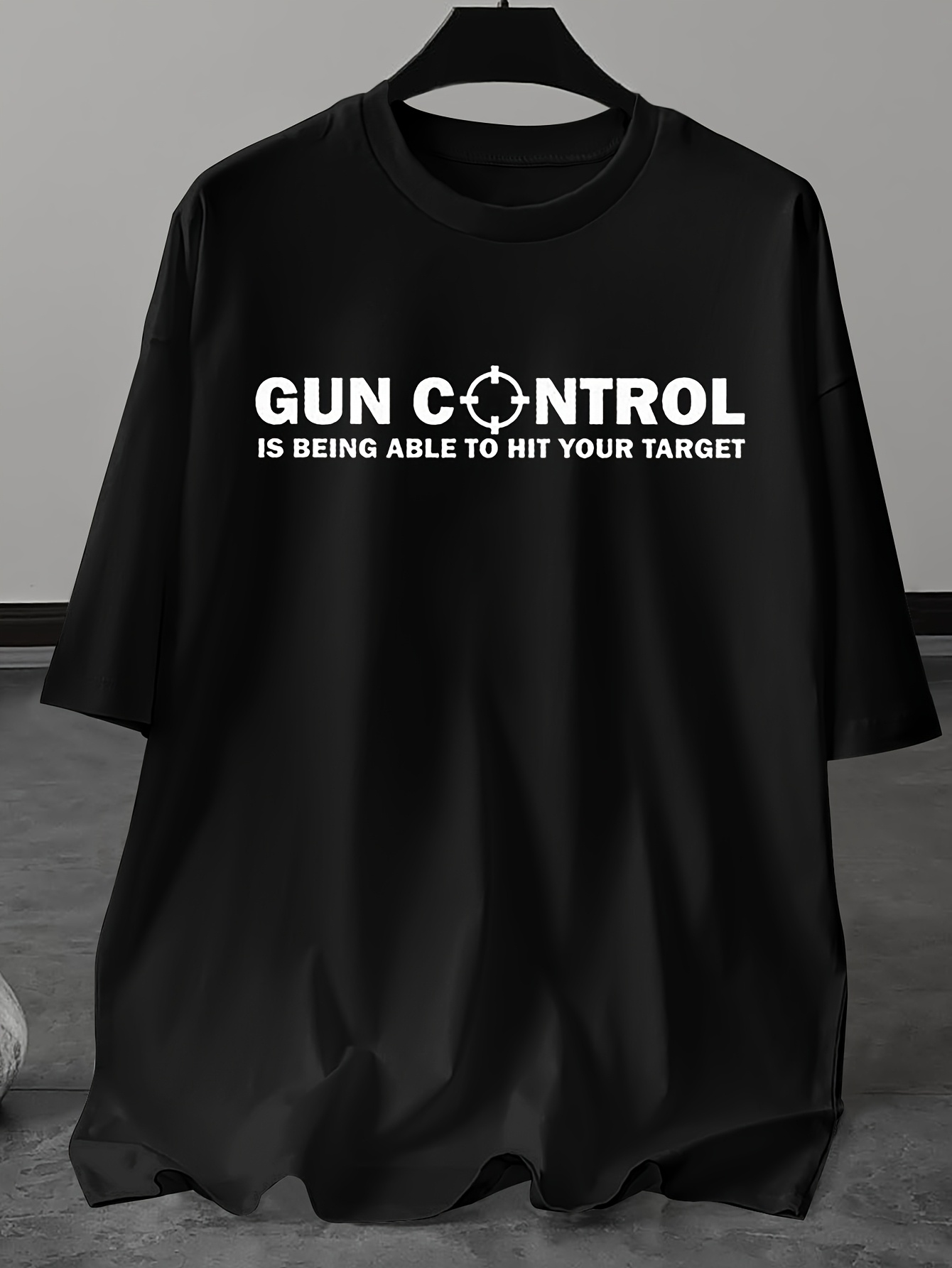 1pc Men's Plus Size Casual Crew Neck T-Shirt with 