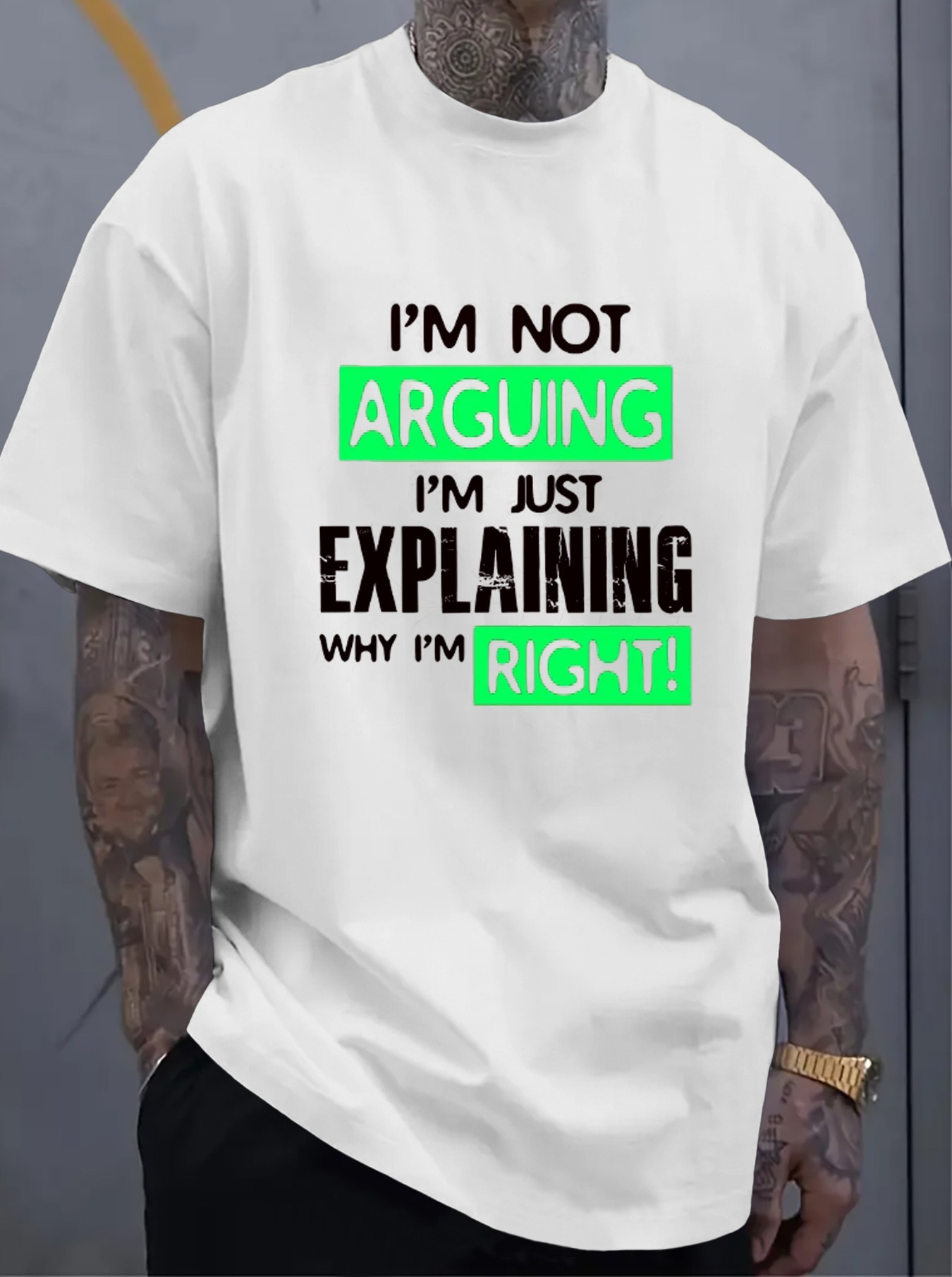 Men's Plus Size Funny T-Shirt - 