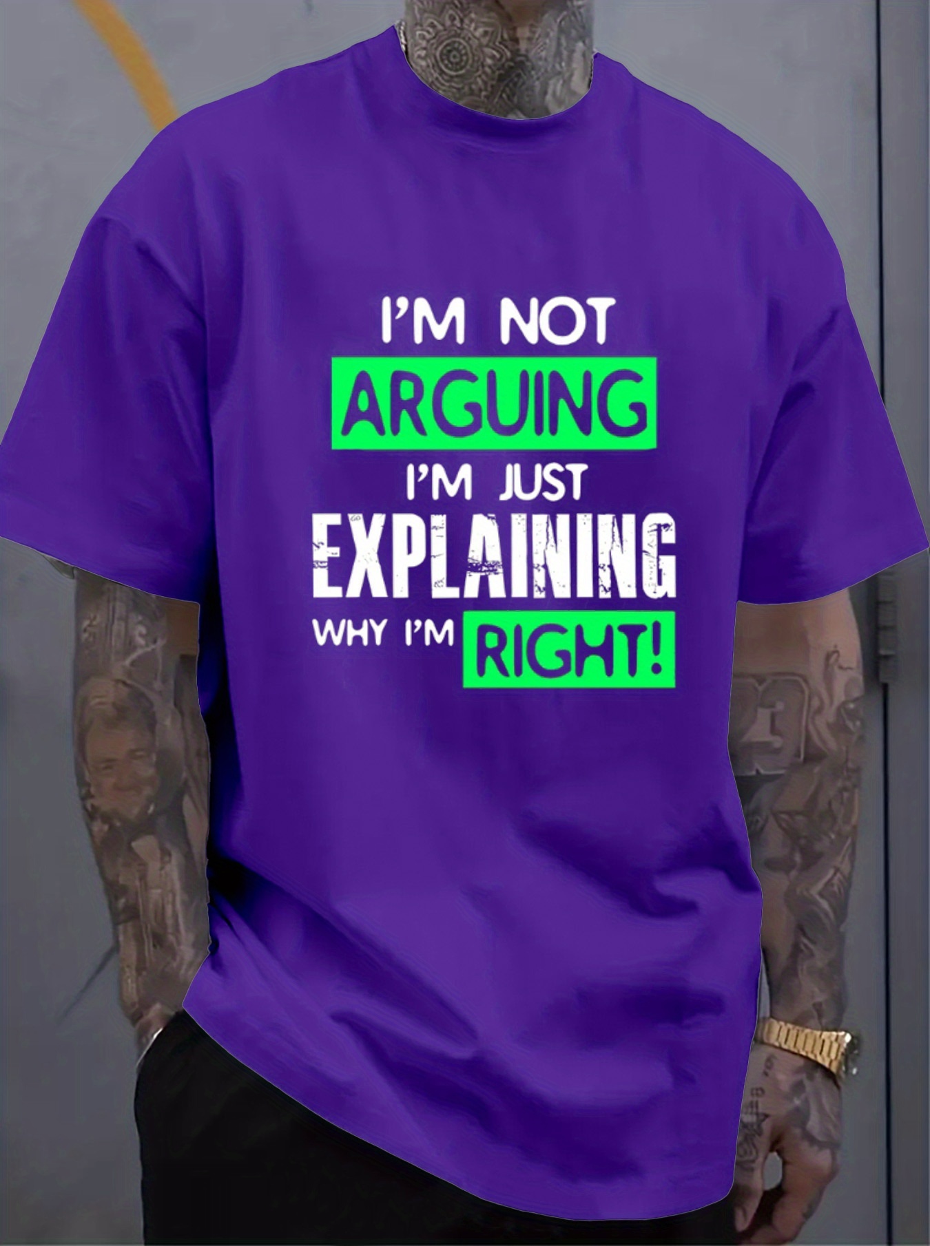 Men's Plus Size Funny T-Shirt - 