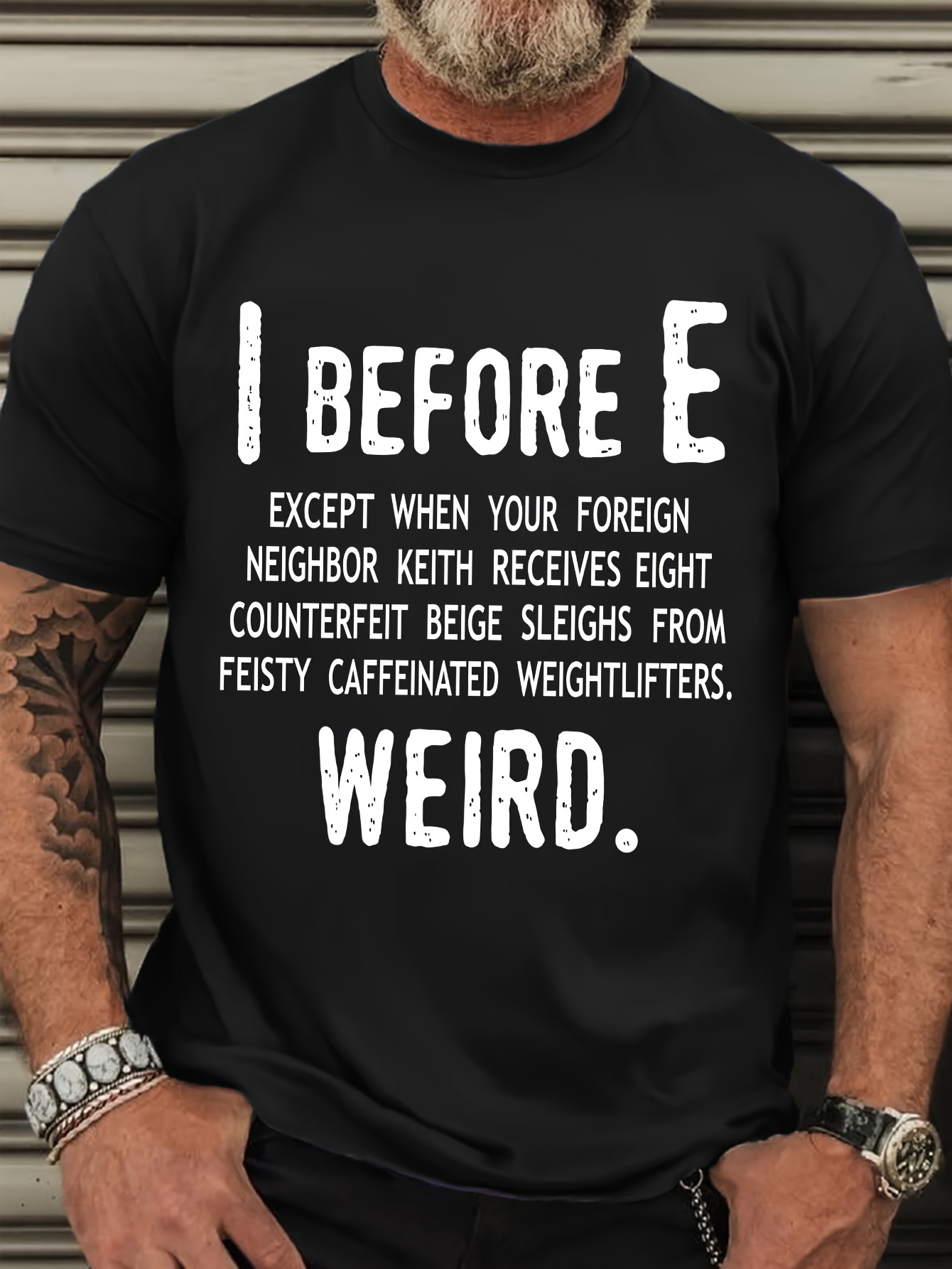 Adult Casual Round Neck T-Shirt - Polyester Knit Fabric, Slogan Print, Unisex, Regular Fit, Spring/Sumer/Autumn Collection, Plus Size