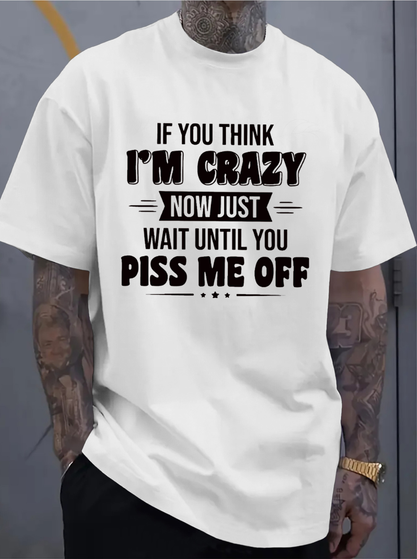 Men's Plus Size Funny T-Shirt - 