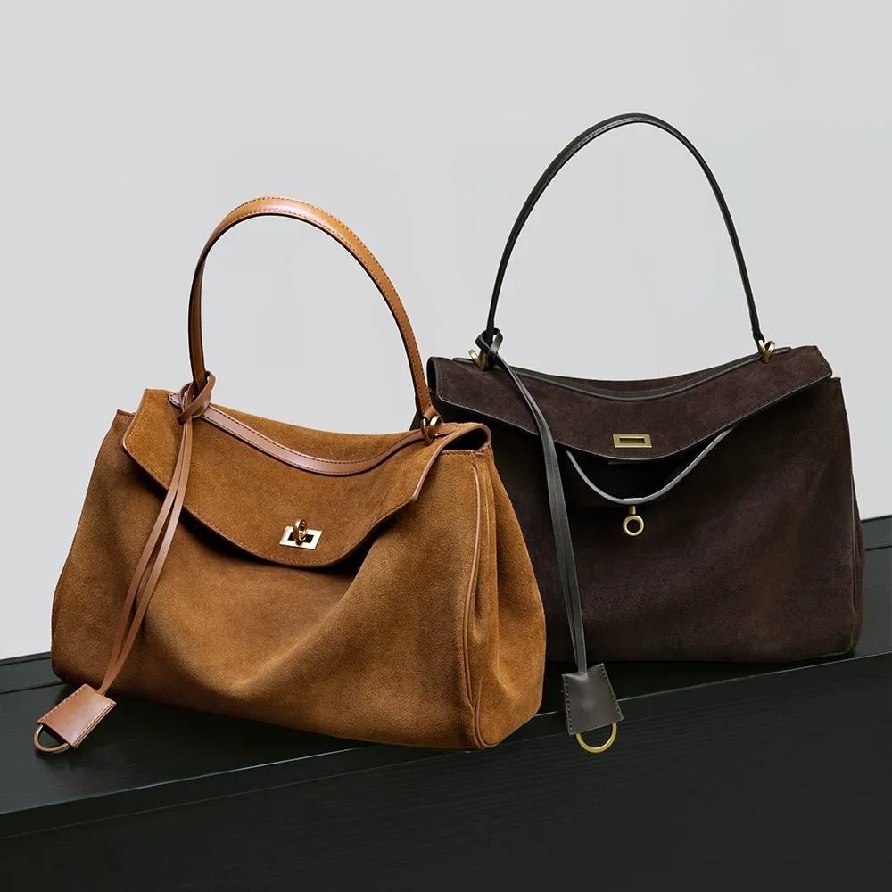 Classic Suede Flap Shoulder Bag