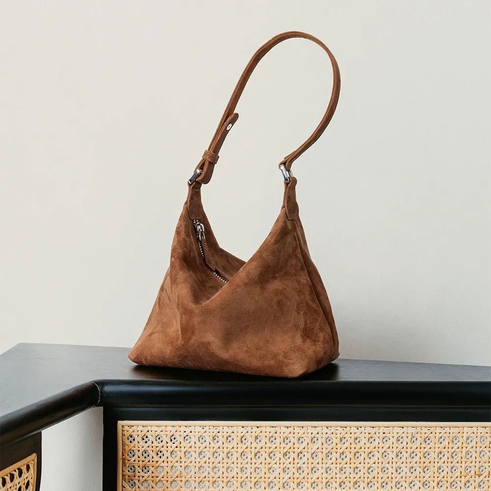 Vintage Minimalist Brown Hobo Purse