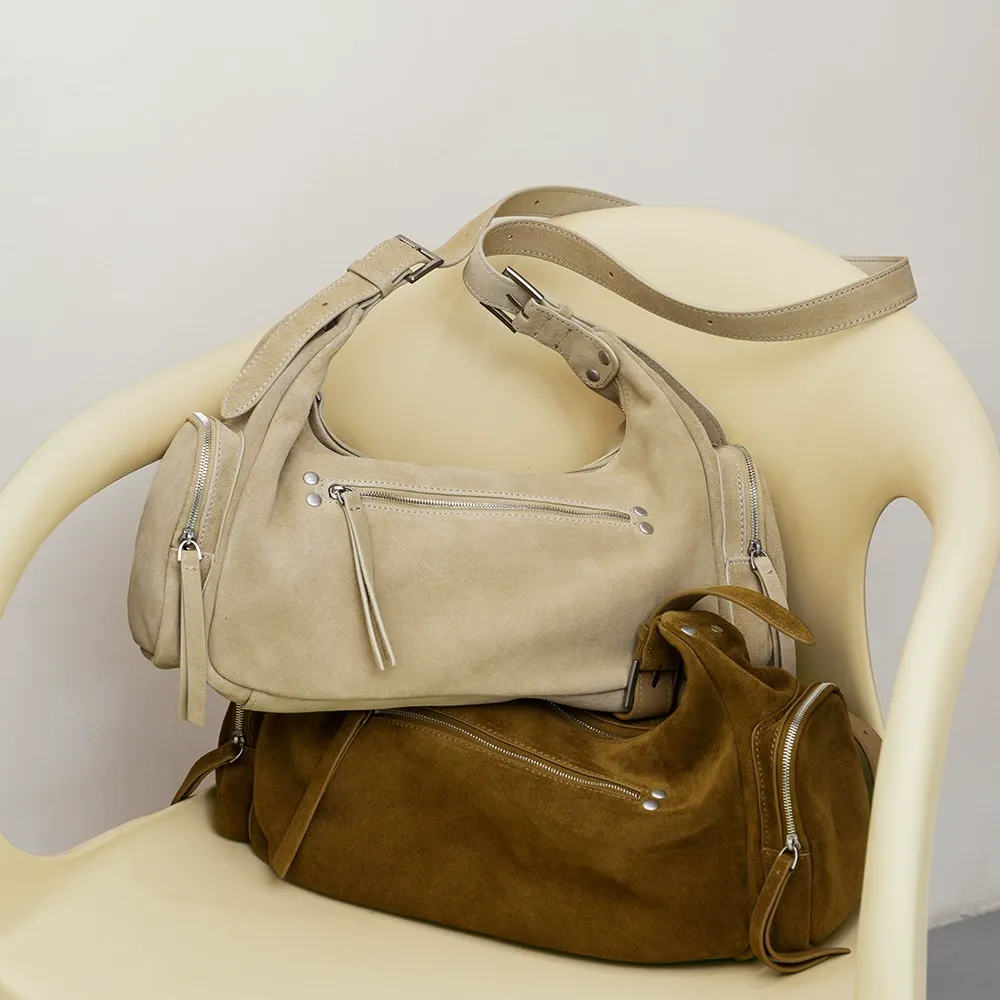 Vintage Suede Baguette Bag