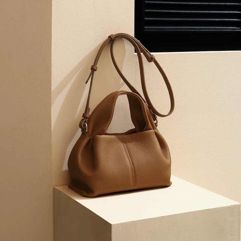 Soft Pebbled Leather Shoulder Bag