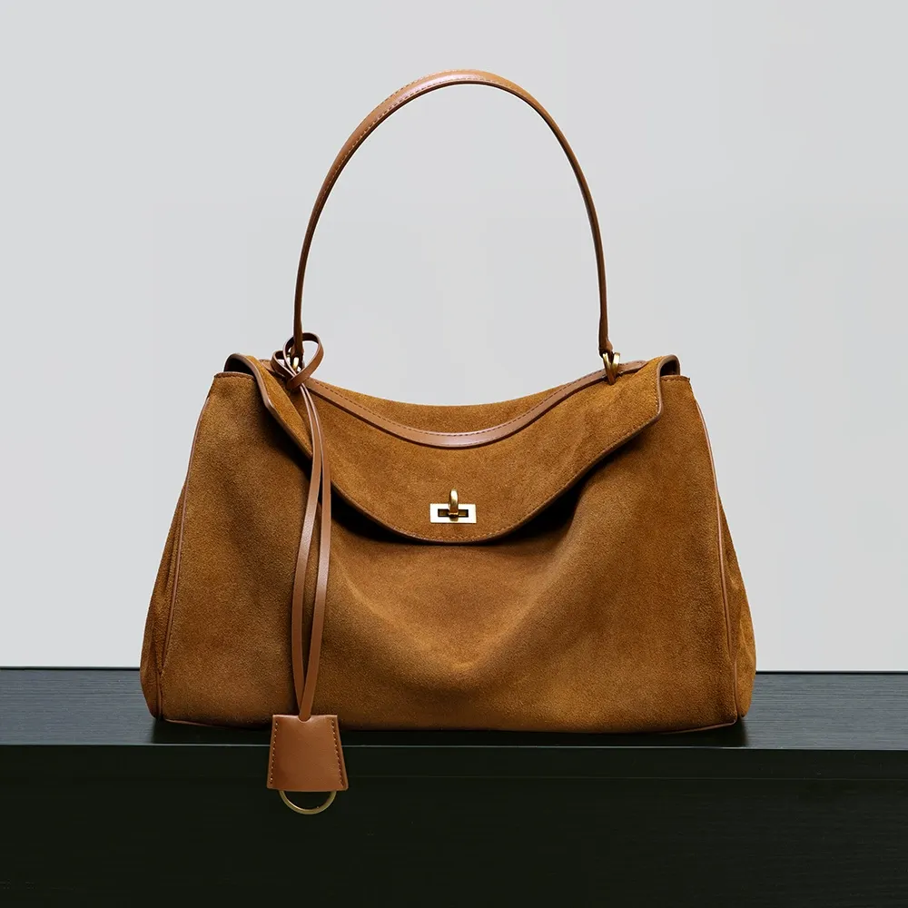 Classic Suede Flap Shoulder Bag