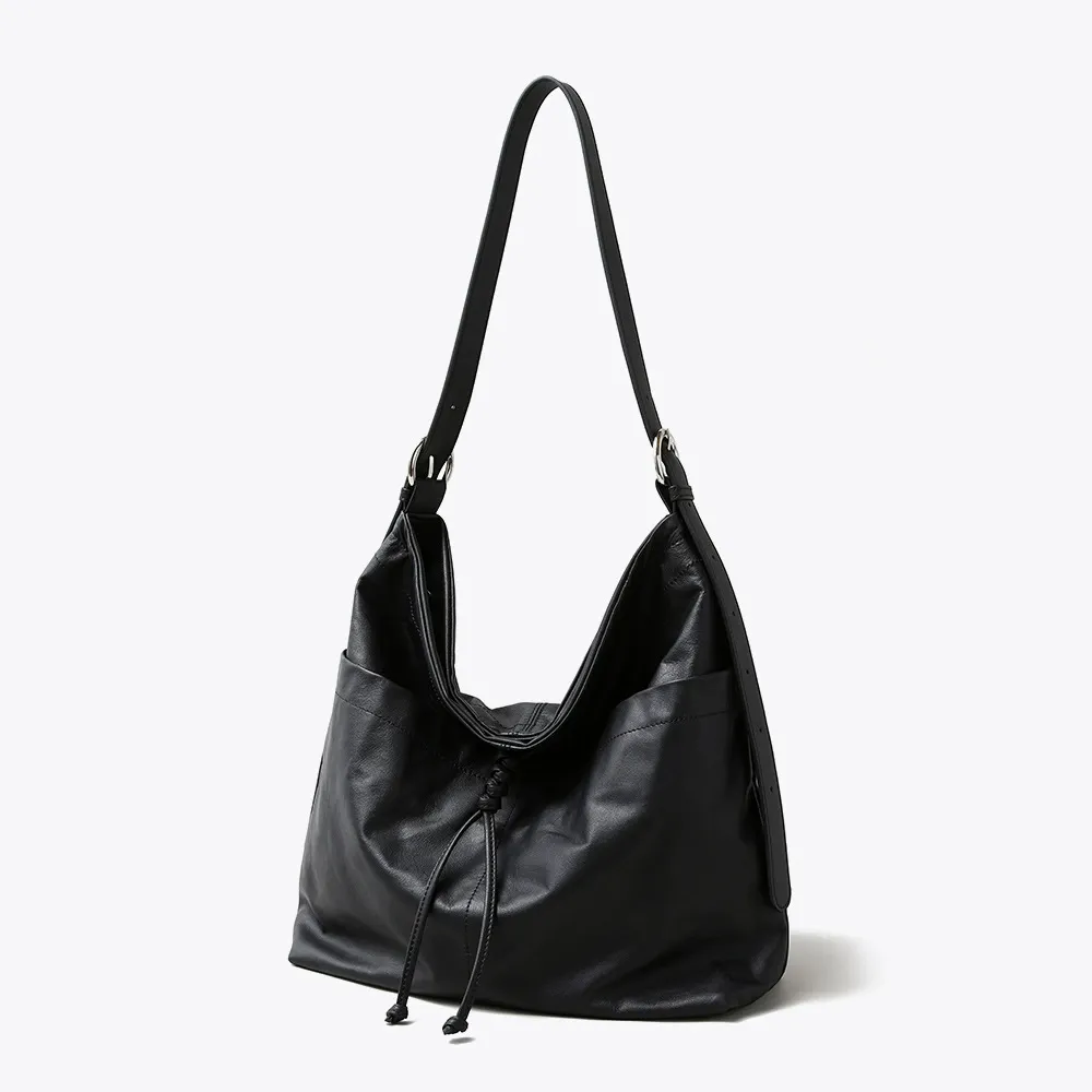 Soft Leather Drawstring Backpack