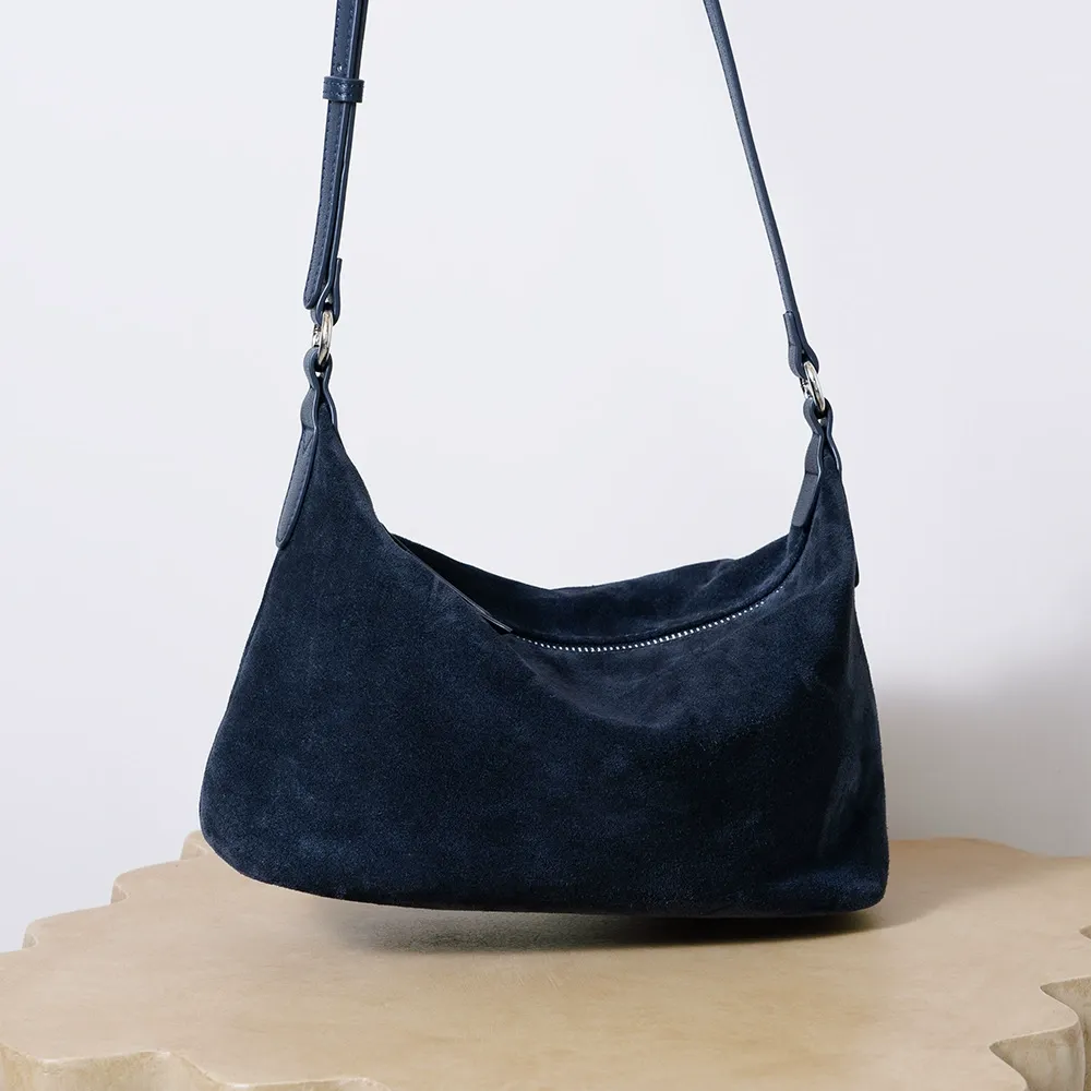 Crescent Suede Shoulder Bag
