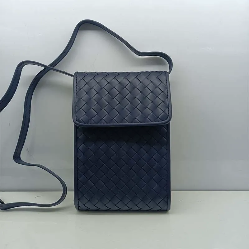 Mini Woven Leather Crossbody Phone Bag