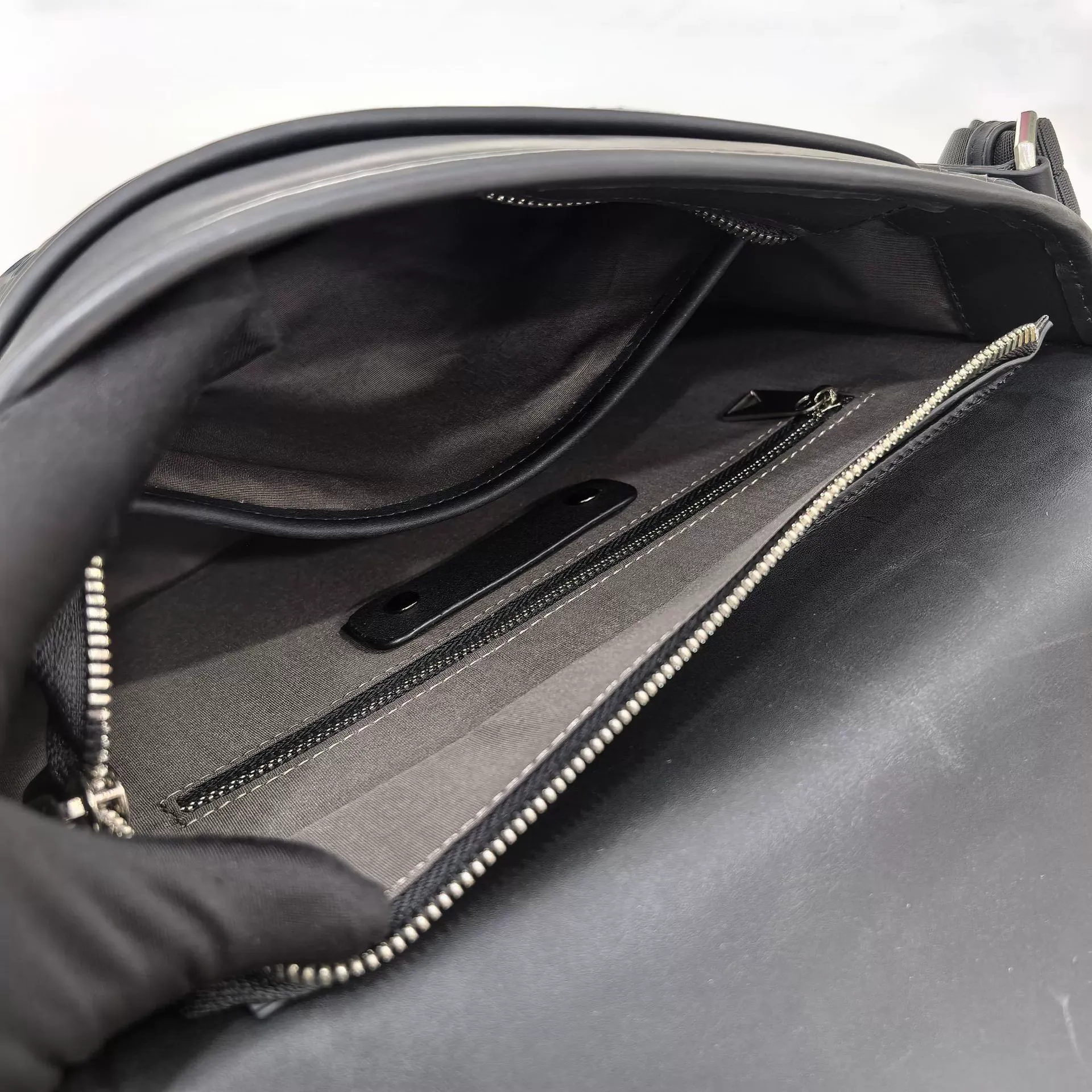 Men's Woven Leather Flap Crossbody Bag