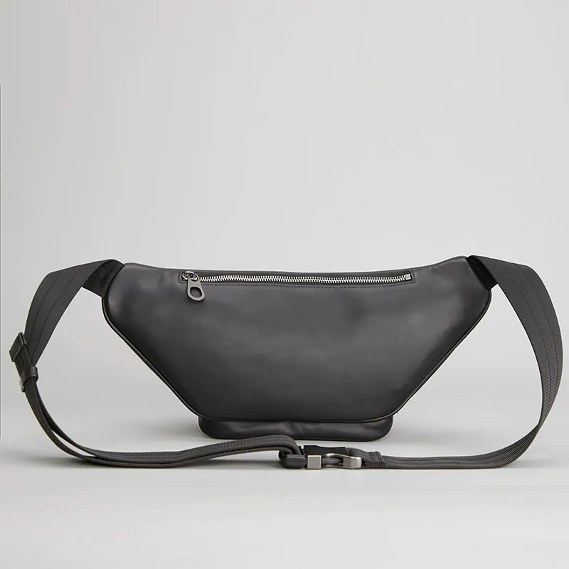 Urban Weave Multi-Pocket Leather Waist Bag