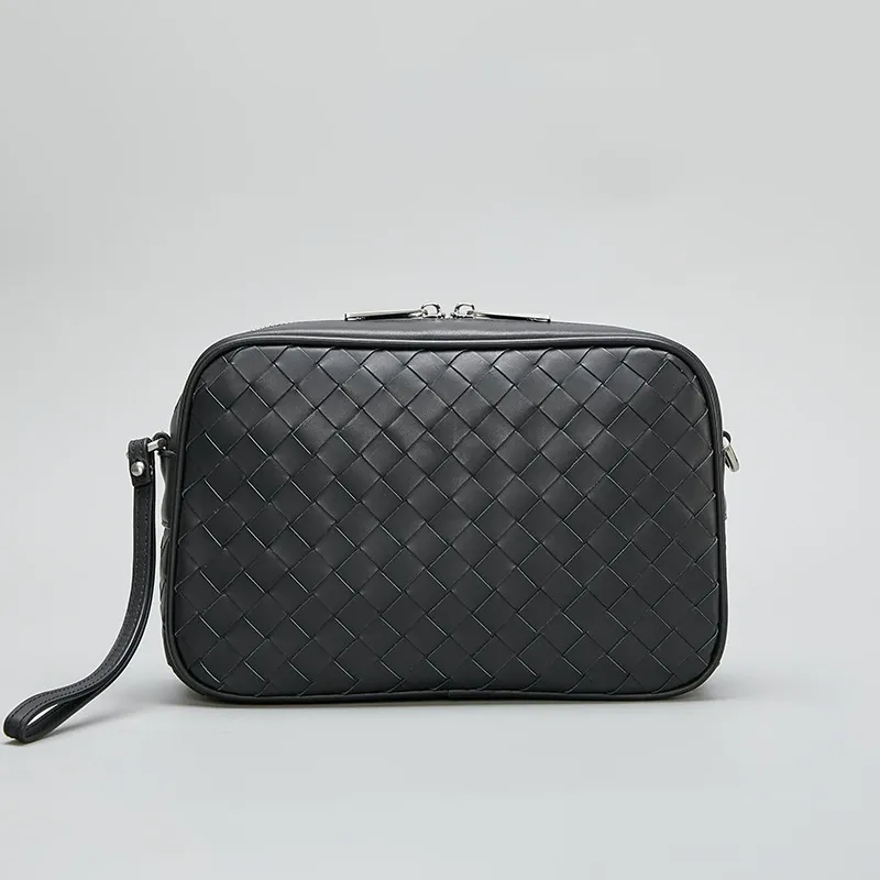 Men's Classic Woven Leather Crossbody Bag