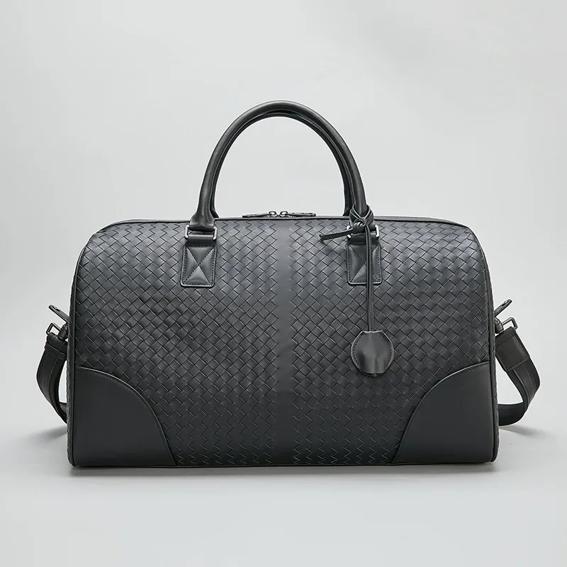 Elite Woven Leather Travel Duffle Bag