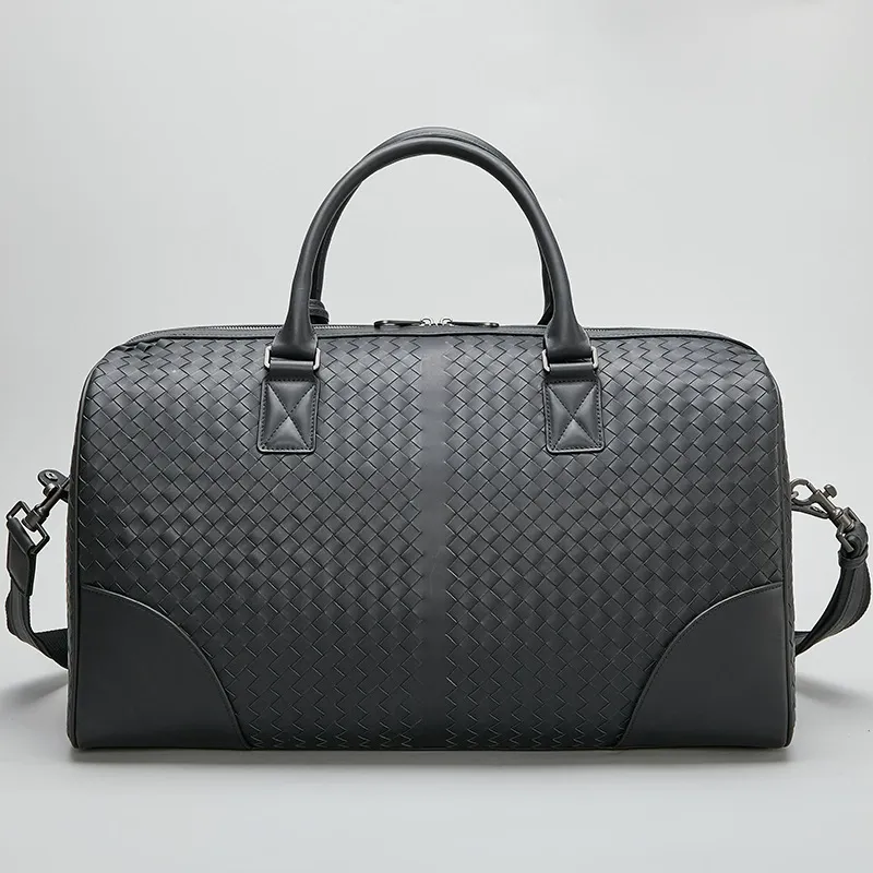 Elite Woven Leather Travel Duffle Bag