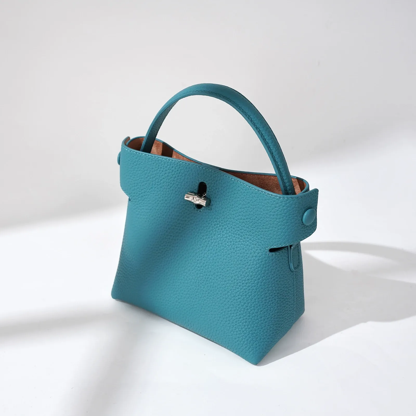 Mini Pebbled Leather Top-Handle Bag