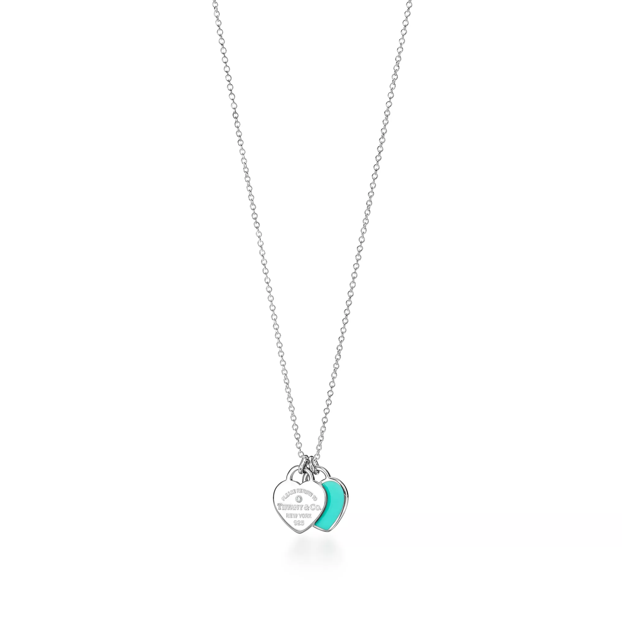 Return to Tiffany® Heart Pendant in Silver, Tiffany Blue® with a Diamond, Mini