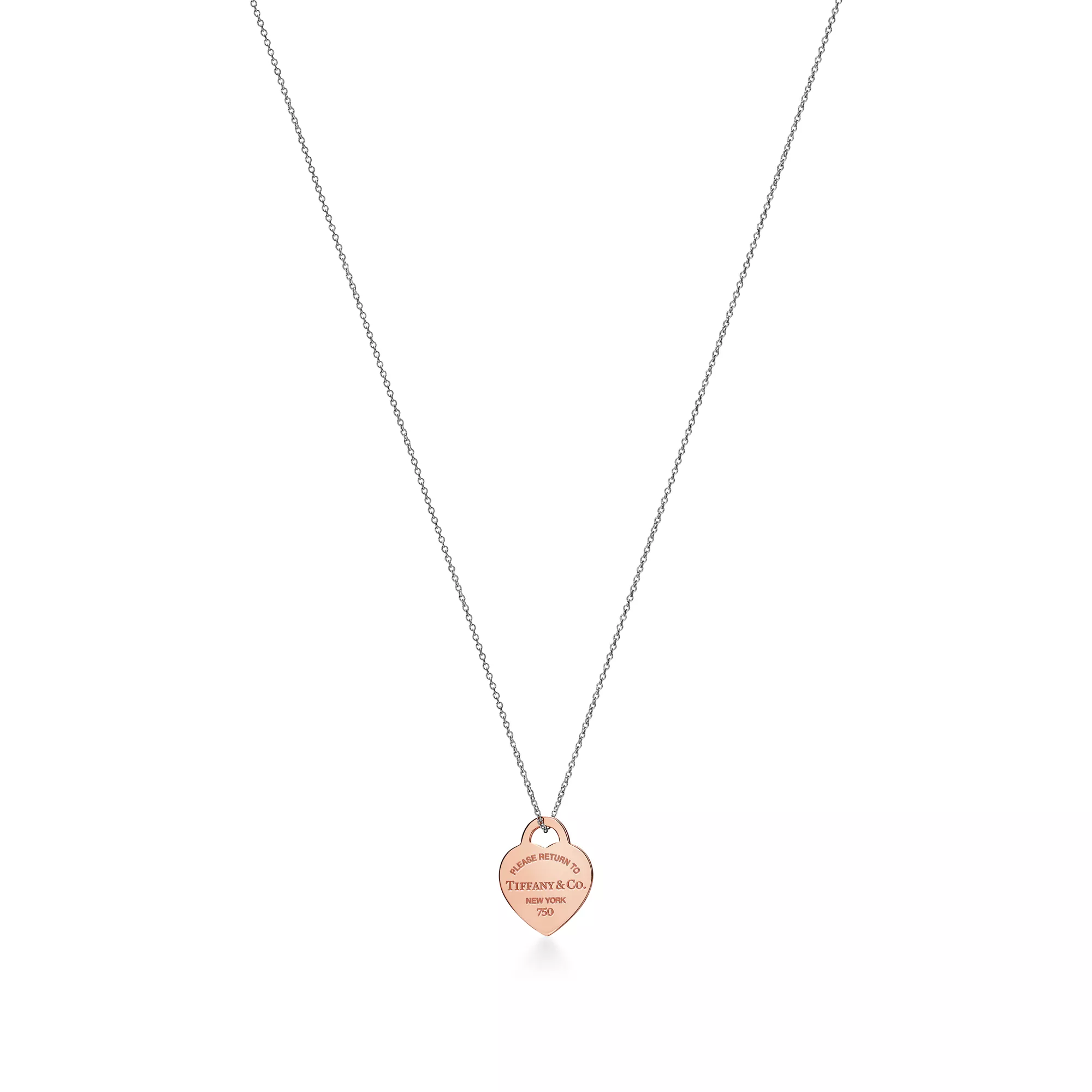 Return to Tiffany® Heart Tag Pendant in Sterling Silver and Rose Gold, Small