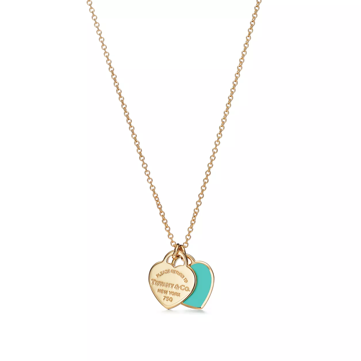 Return to Tiffany® Double Heart Tag Pendant in Rose Gold, Mini