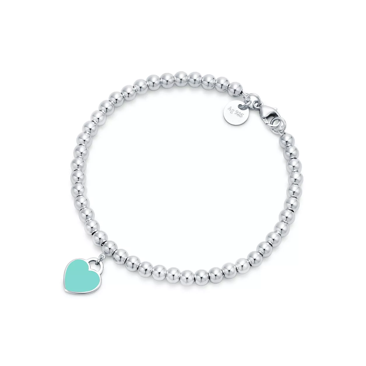 Return to Tiffany® Tiffany Blue® Heart Tag Bead Bracelet in Silver, 4 mm