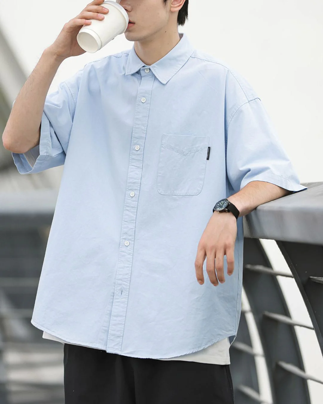 Plain Cotton Relaxed Shirt SS069