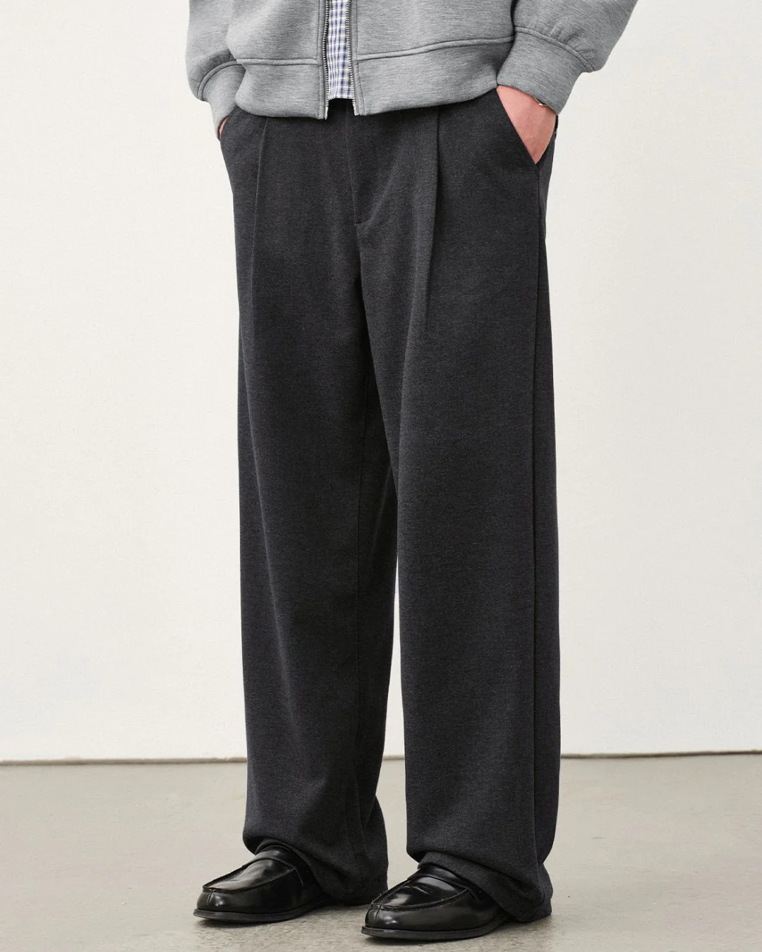 Wool Straight Wide Pants WP079