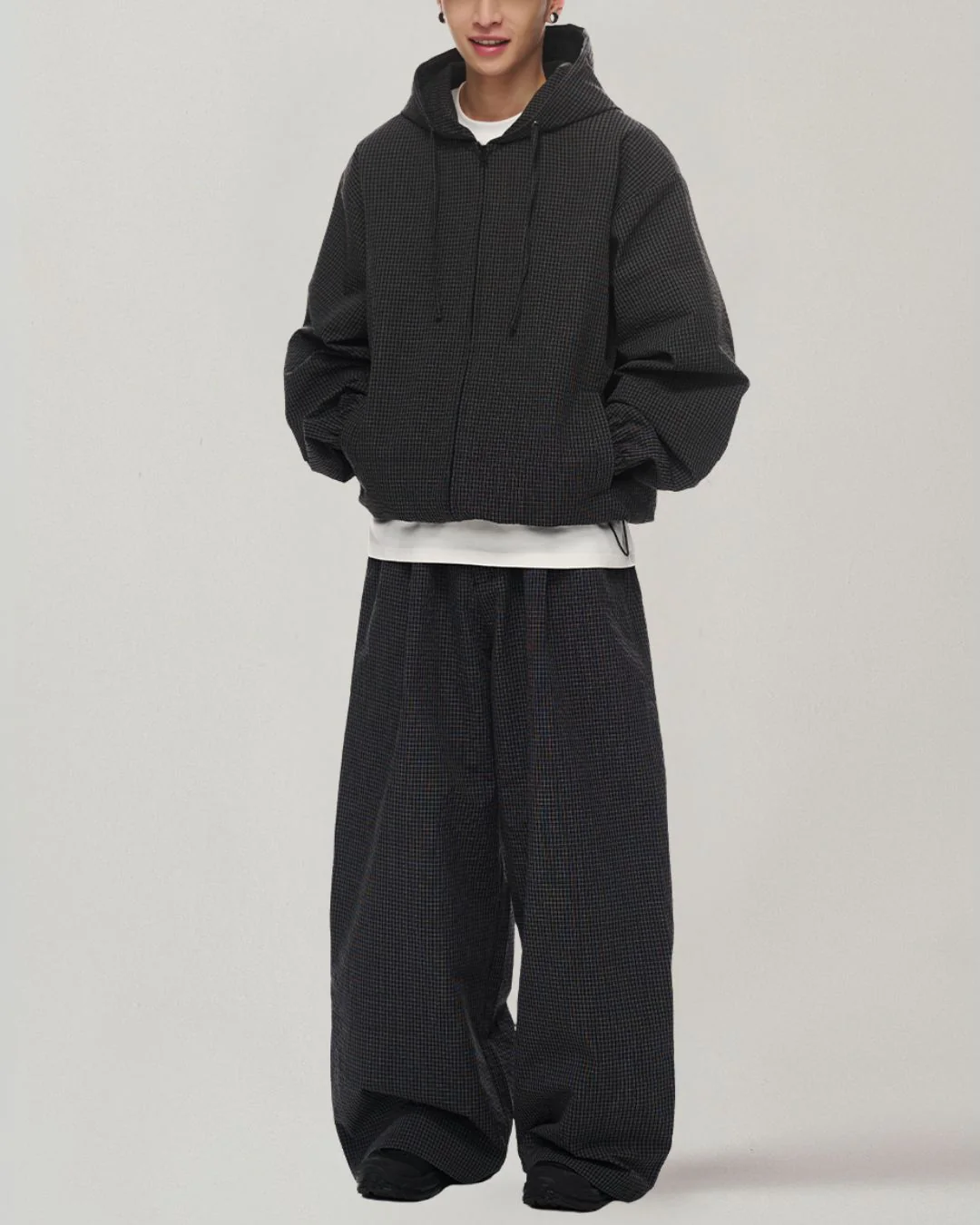 Check Full Zip Hoodie Jacket JK238