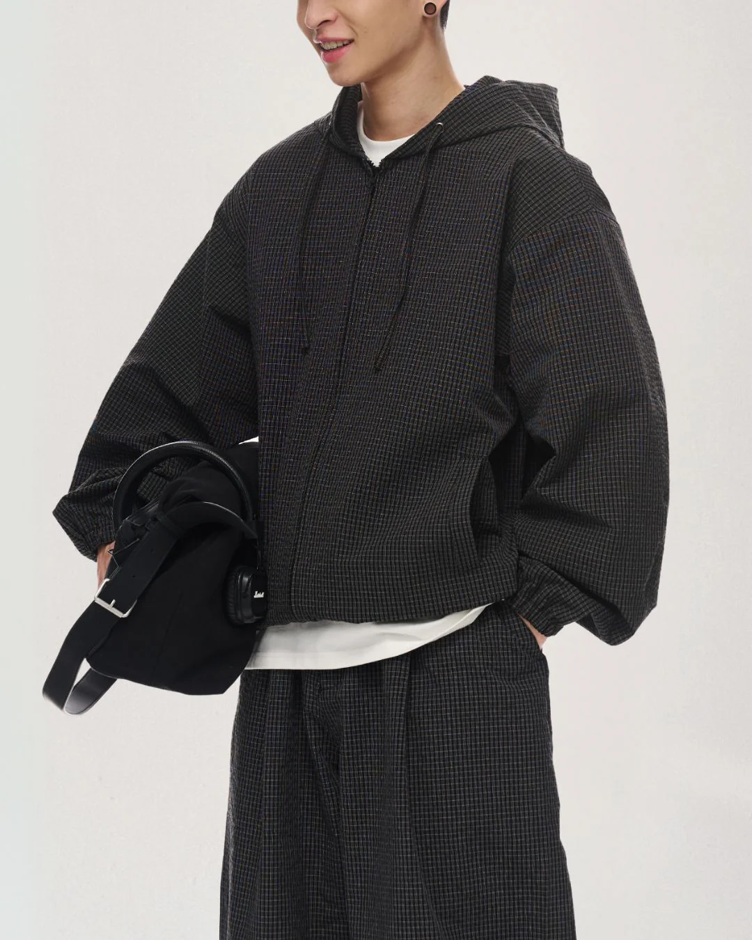 Check Full Zip Hoodie Jacket JK238