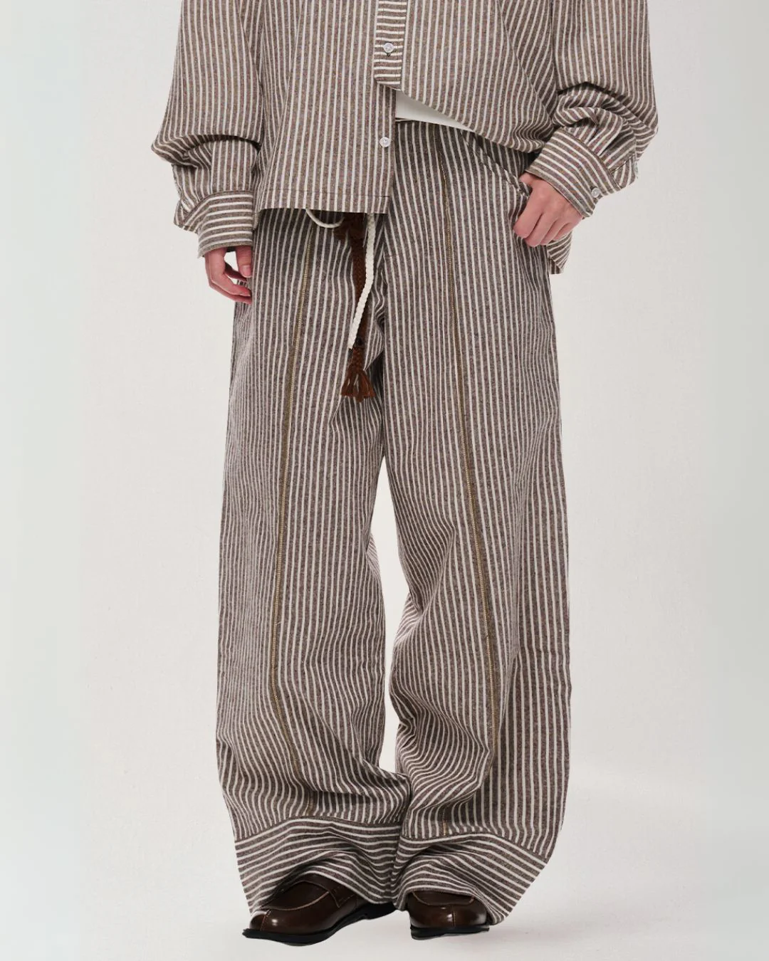 Cotton Striped Wide Pants WP082