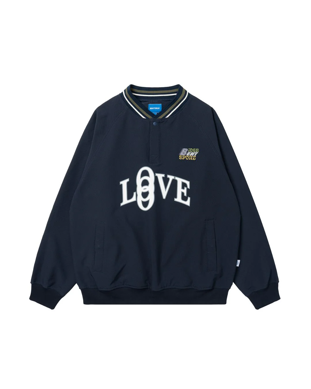 V-neck Half Button Logo Pullover SW093