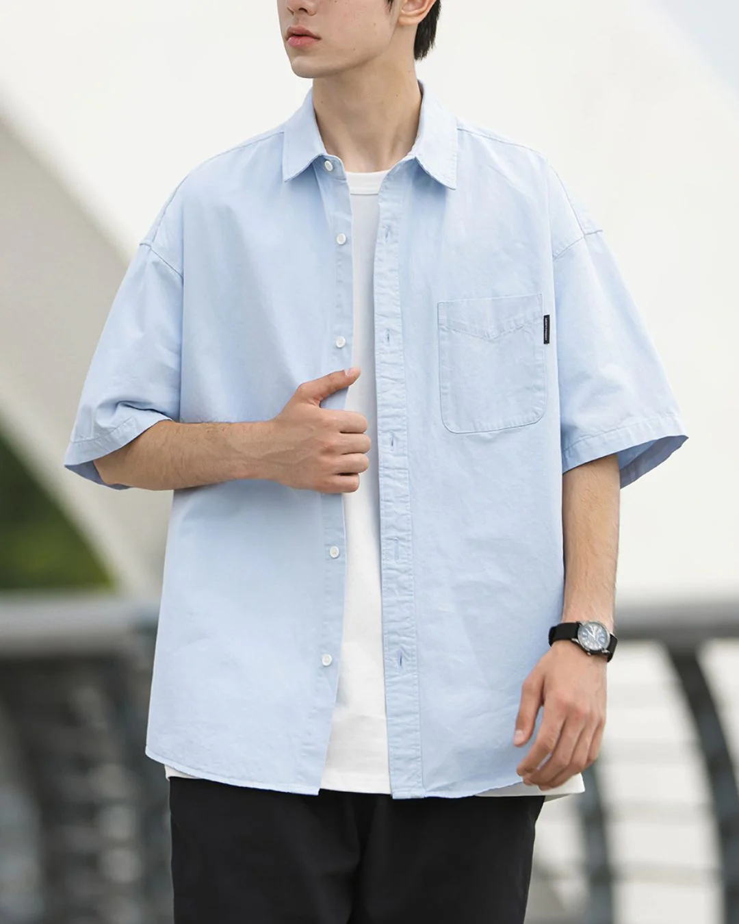 Plain Cotton Relaxed Shirt SS069
