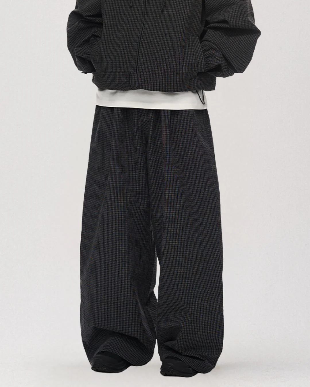 Tuck Wide Check Pants WP083