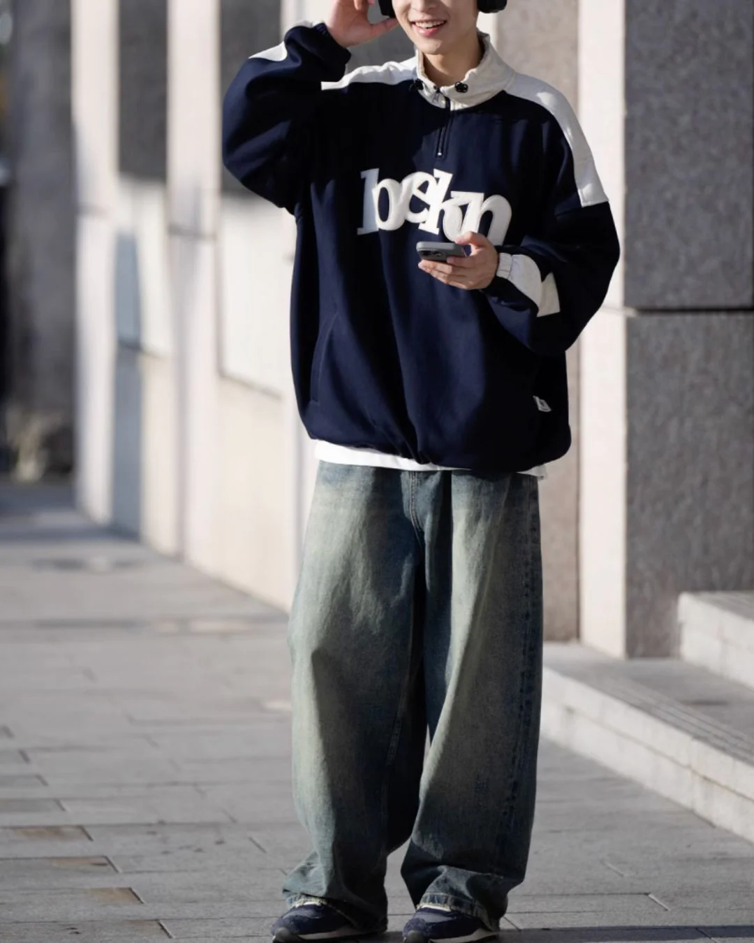 Half Zip Logo Sweat SW036