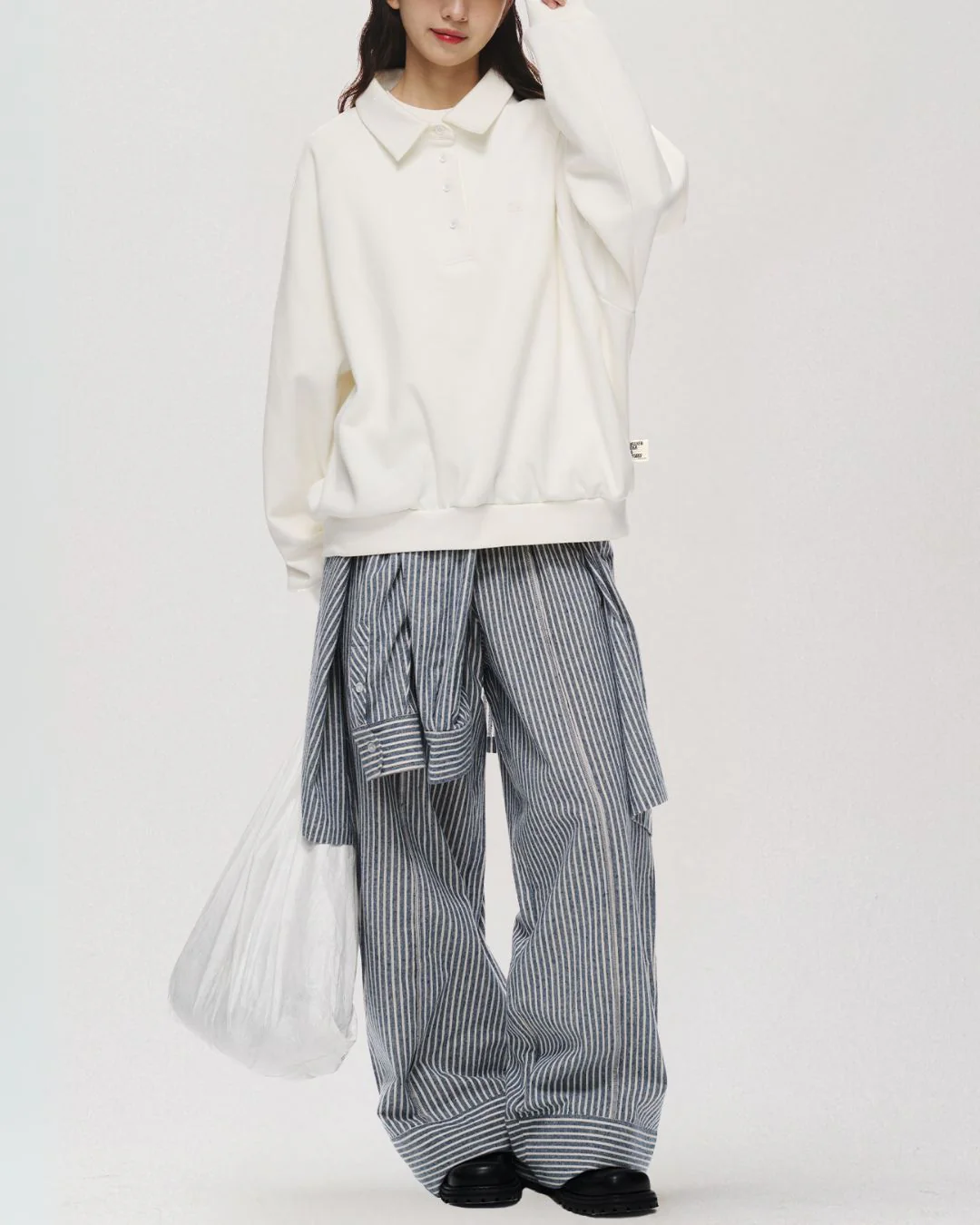 Relaxed Polo Sweatshirt LS098