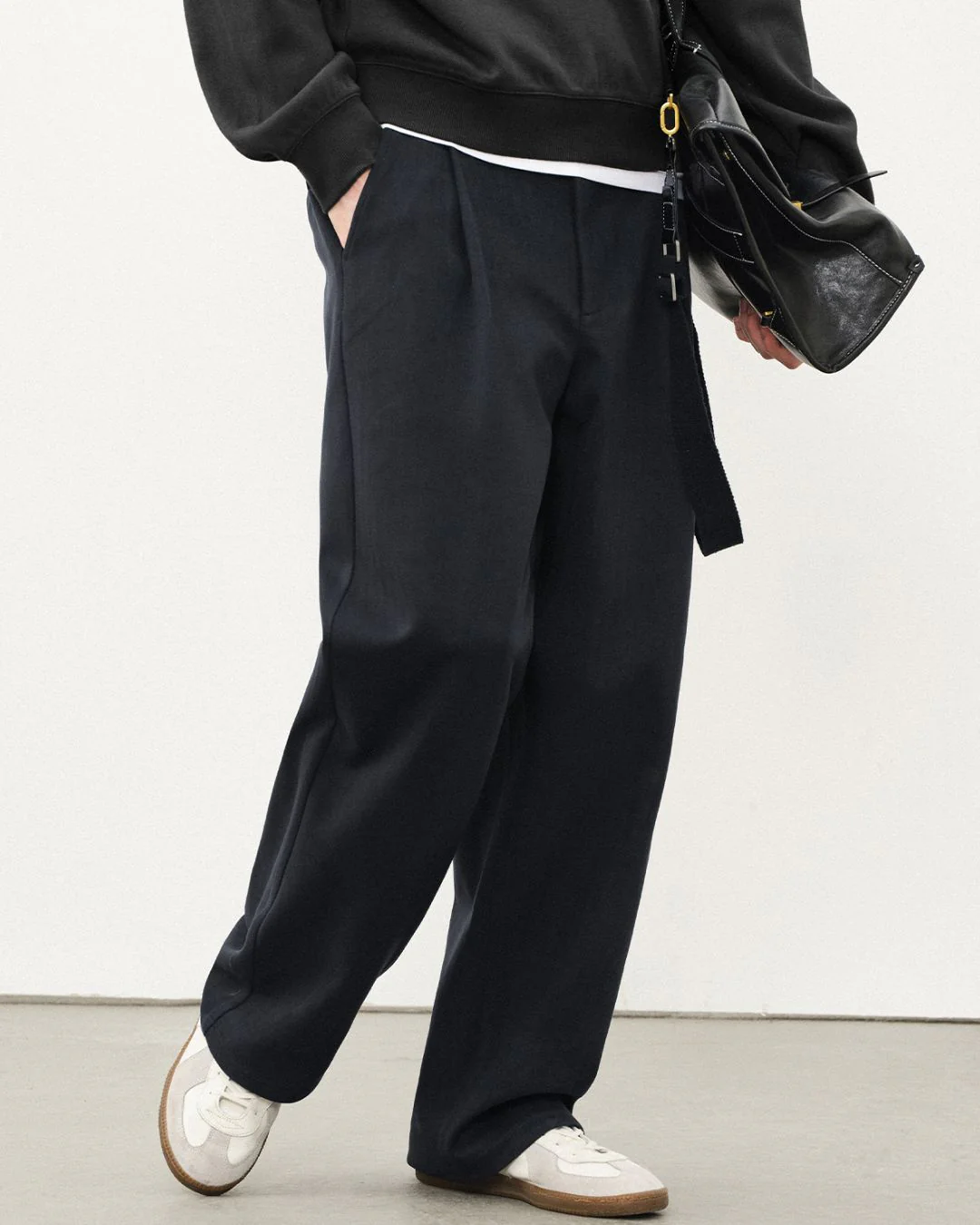 Wool Straight Wide Pants WP079