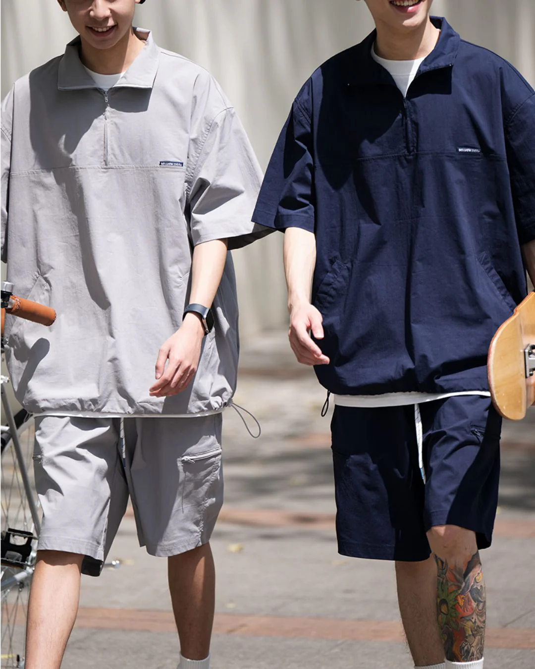 【セール】Half-zip Drawstring Shirt SS066