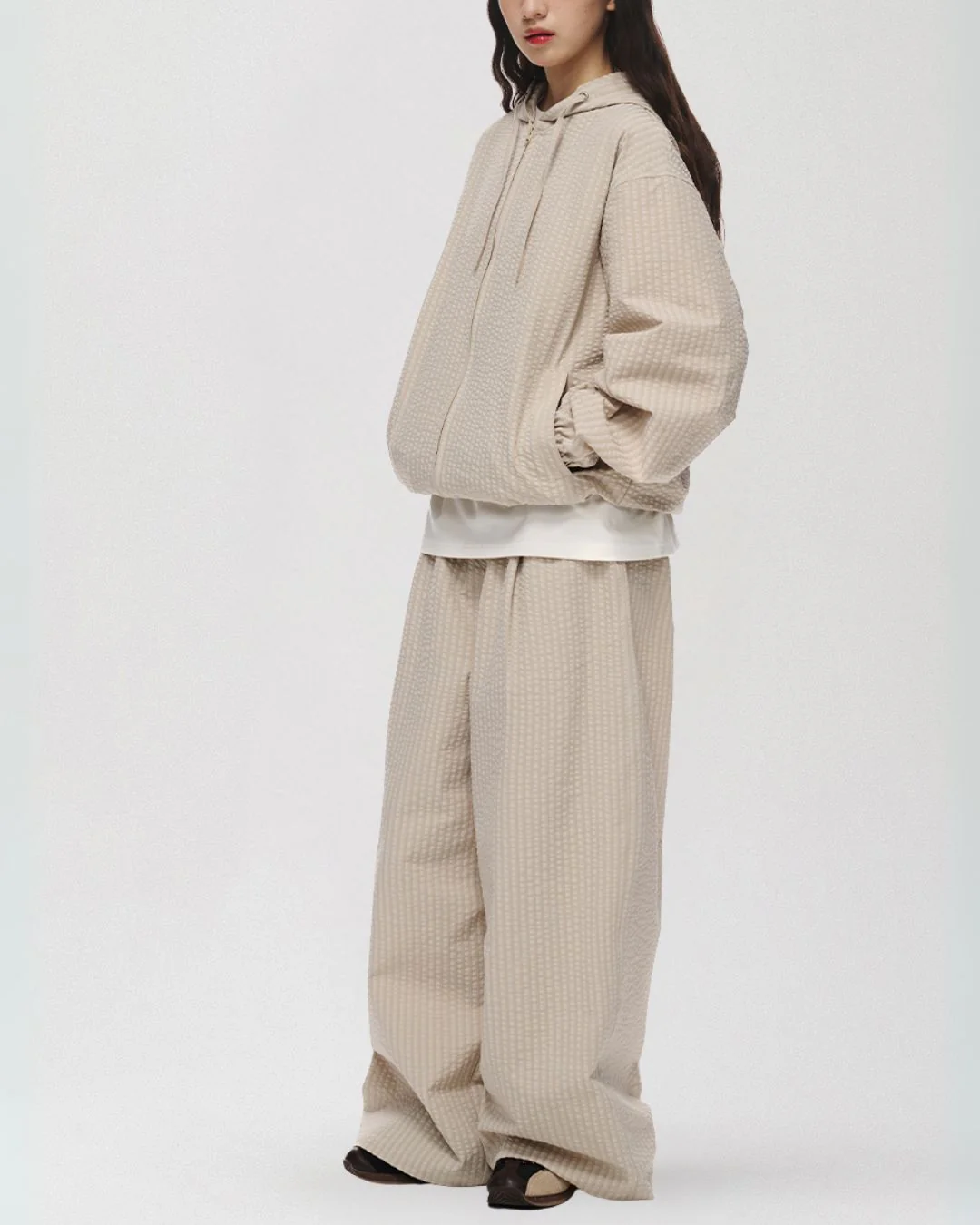Tuck Wide Check Pants WP083