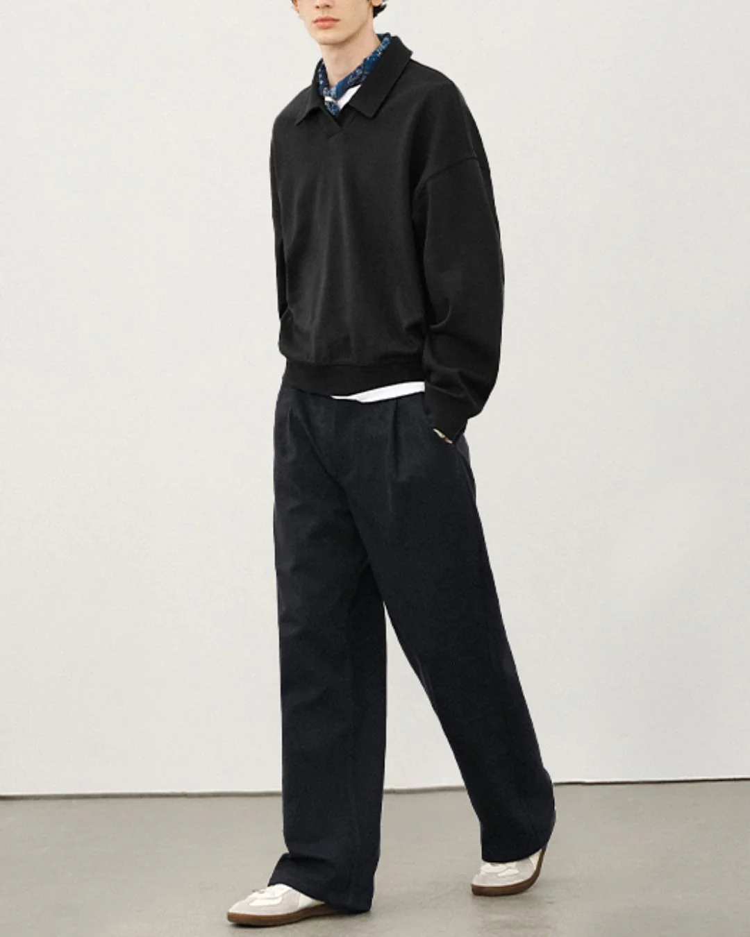 Wool Straight Wide Pants WP079