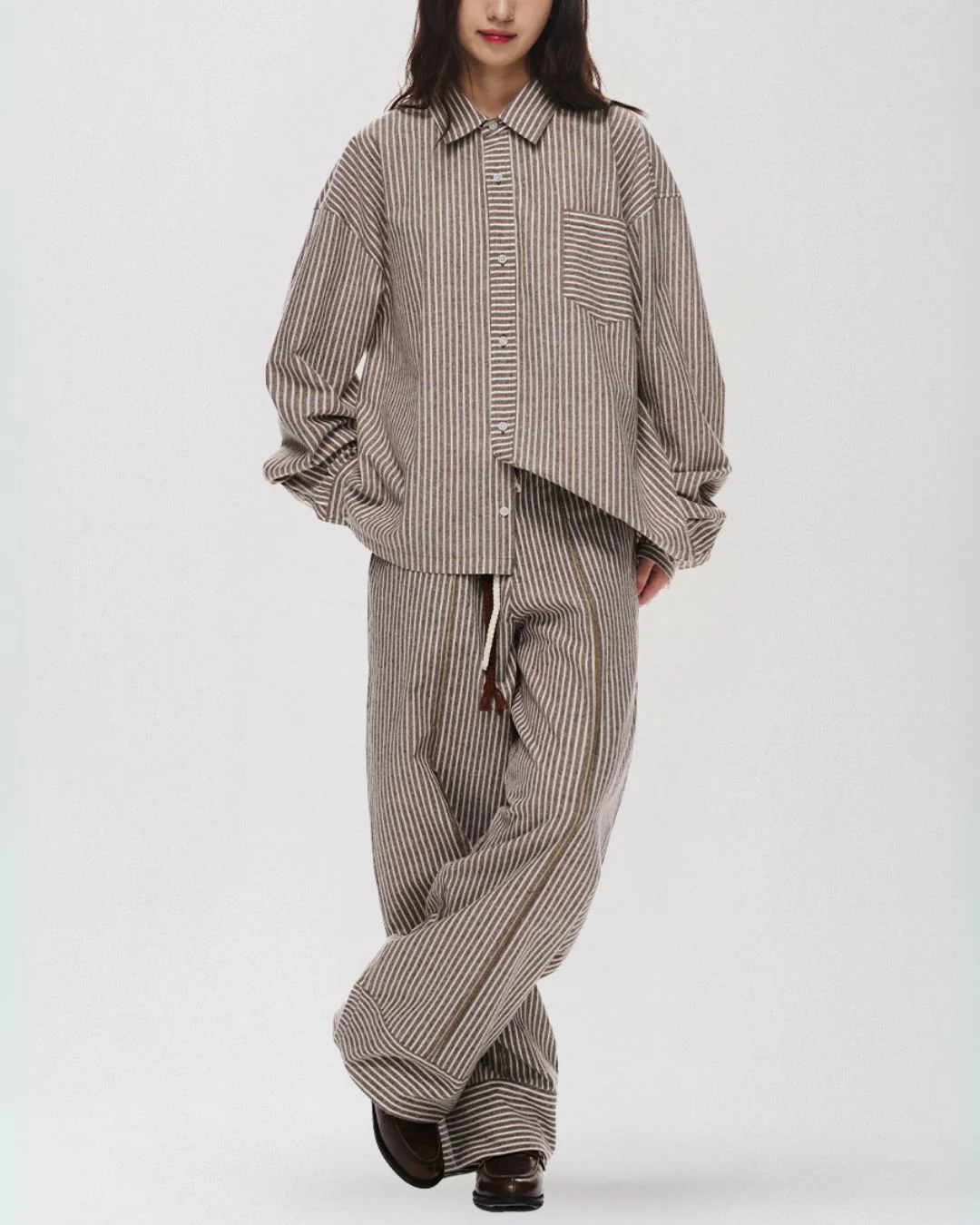 Cotton Striped Wide Pants WP082