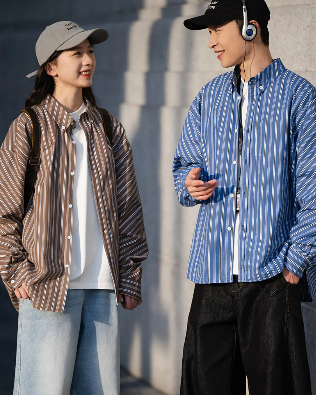 Contrast Casual Striped Shirt LS091