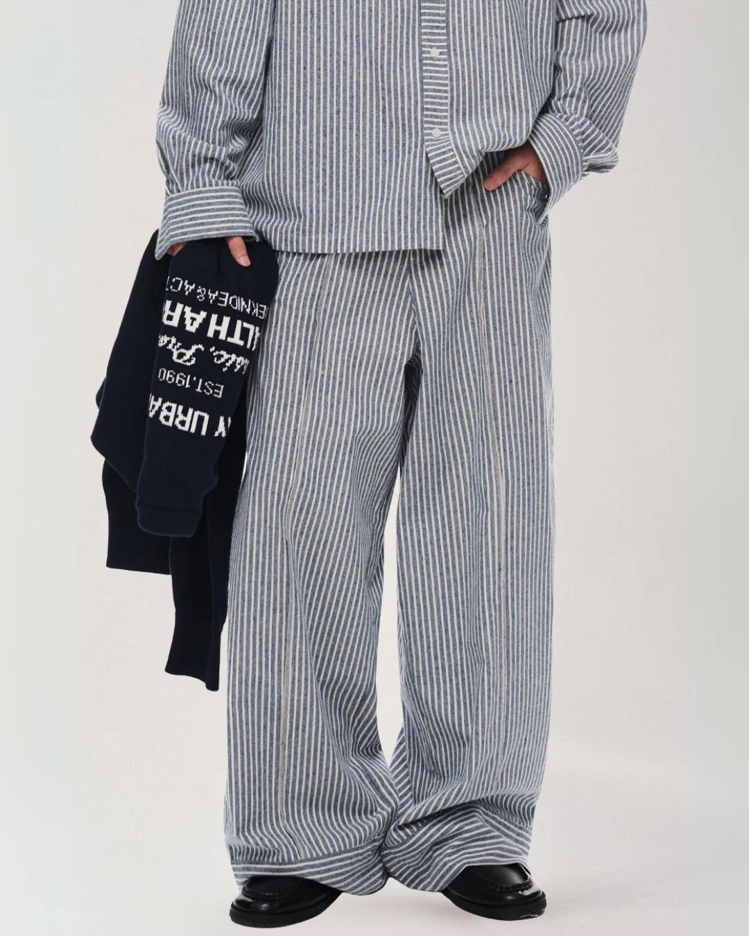 Cotton Striped Wide Pants WP082