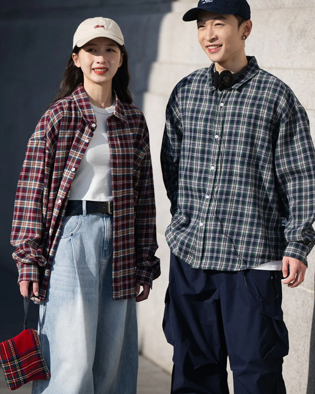 【10日以内お届け】Casual Cotton Check Shirt LS089