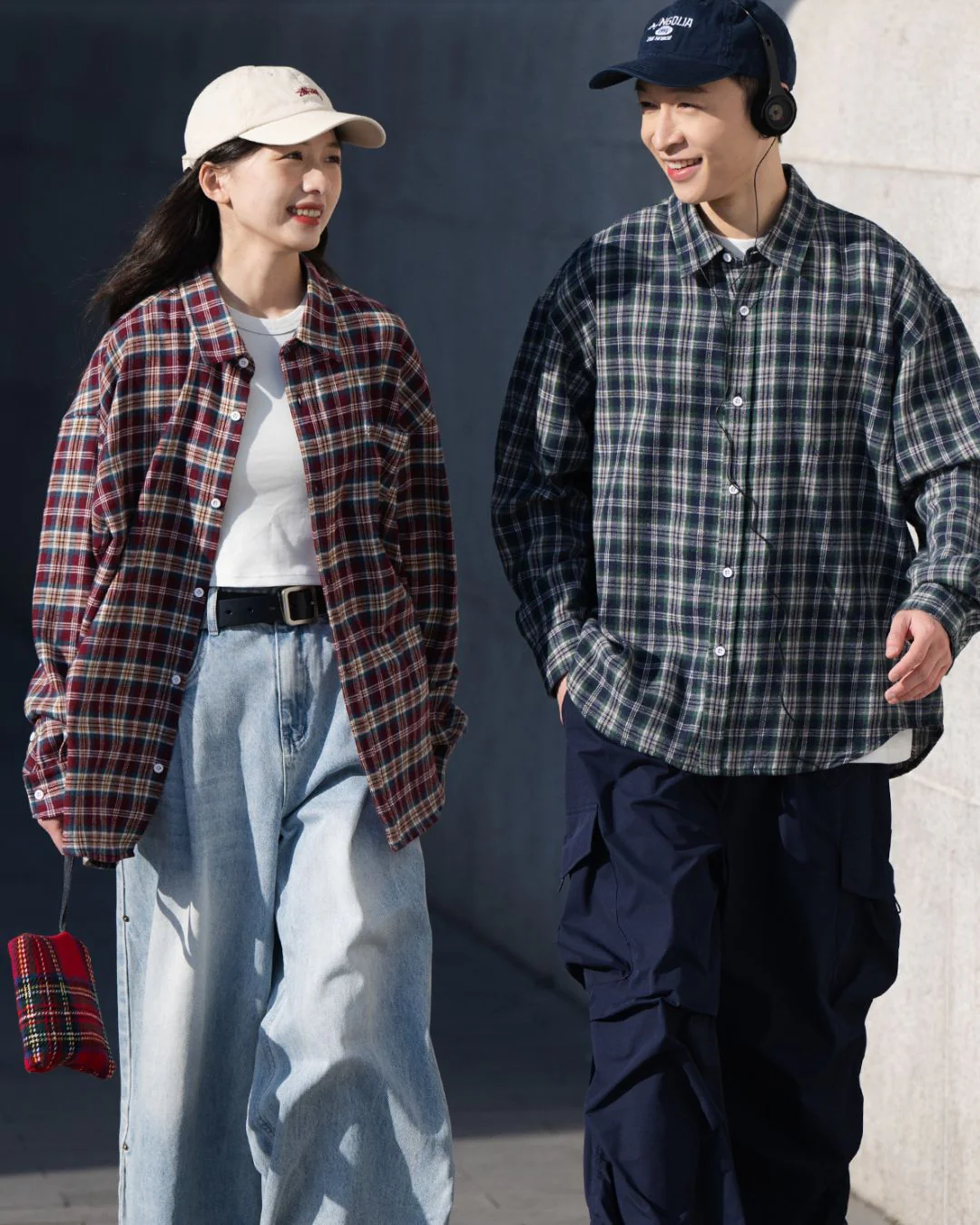 【10日以内お届け】Casual Cotton Check Shirt LS089