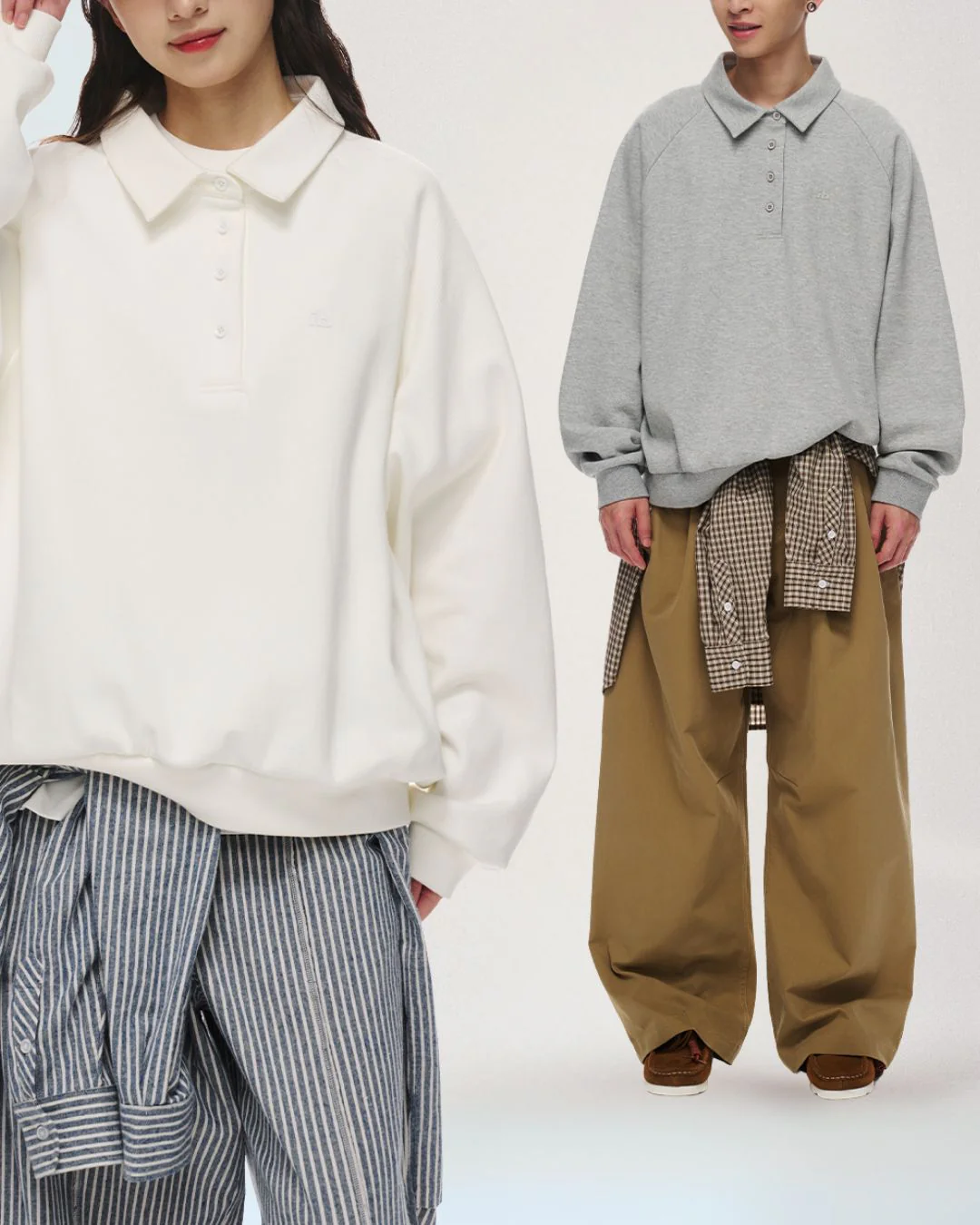 Relaxed Polo Sweatshirt LS098